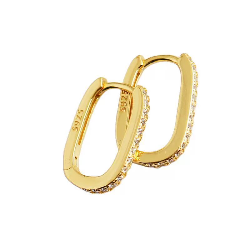 Everyday Crystal U Hoop Earrings