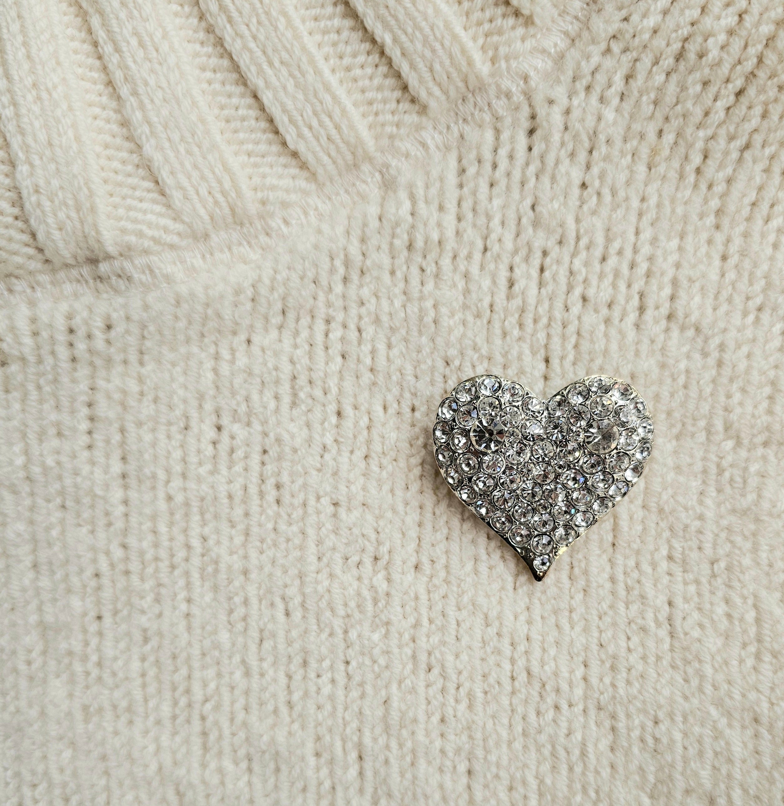 Vintage Jewel Heart Brooch