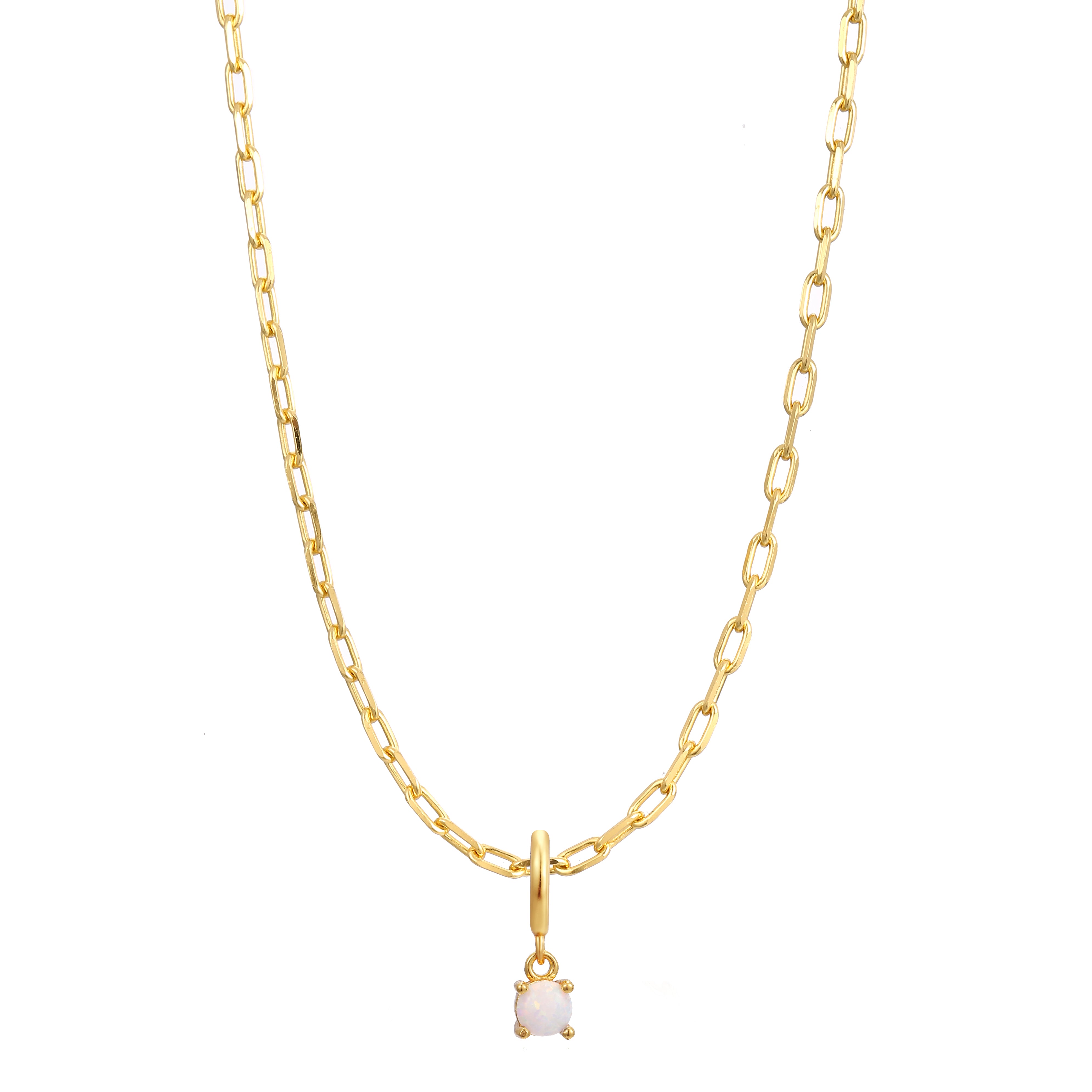 October Birthstone Necklace Charm
