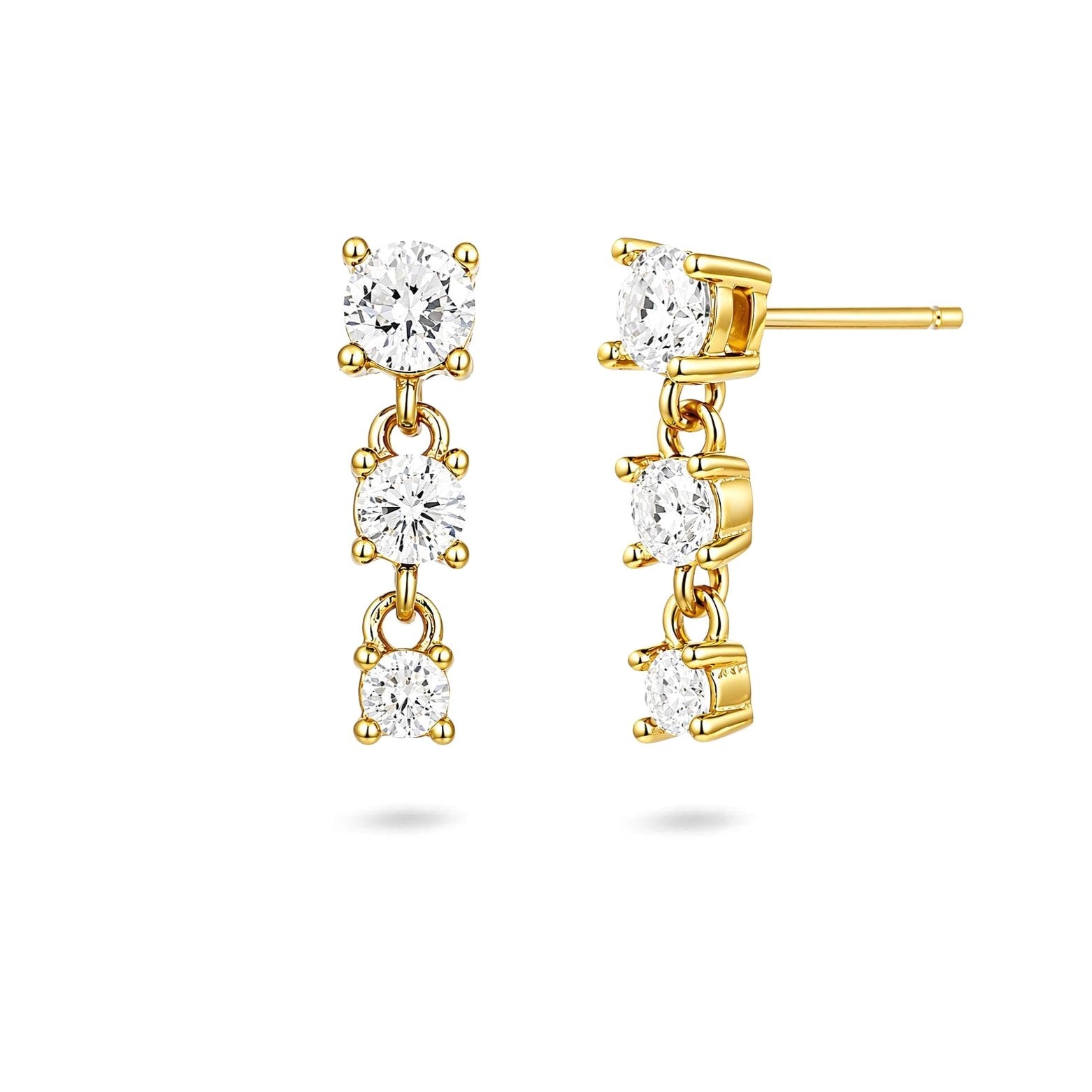 Short Crystal Gemstone Drop Earrings