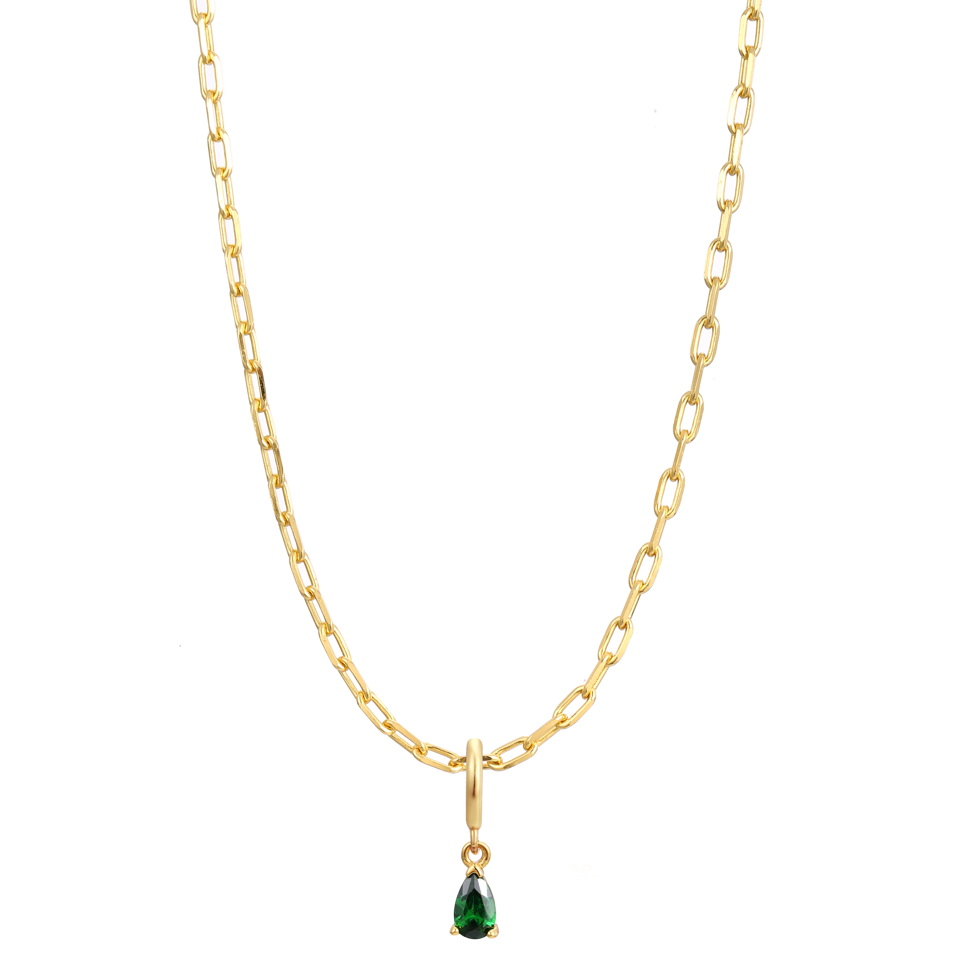 May Birthstone Necklace Charm