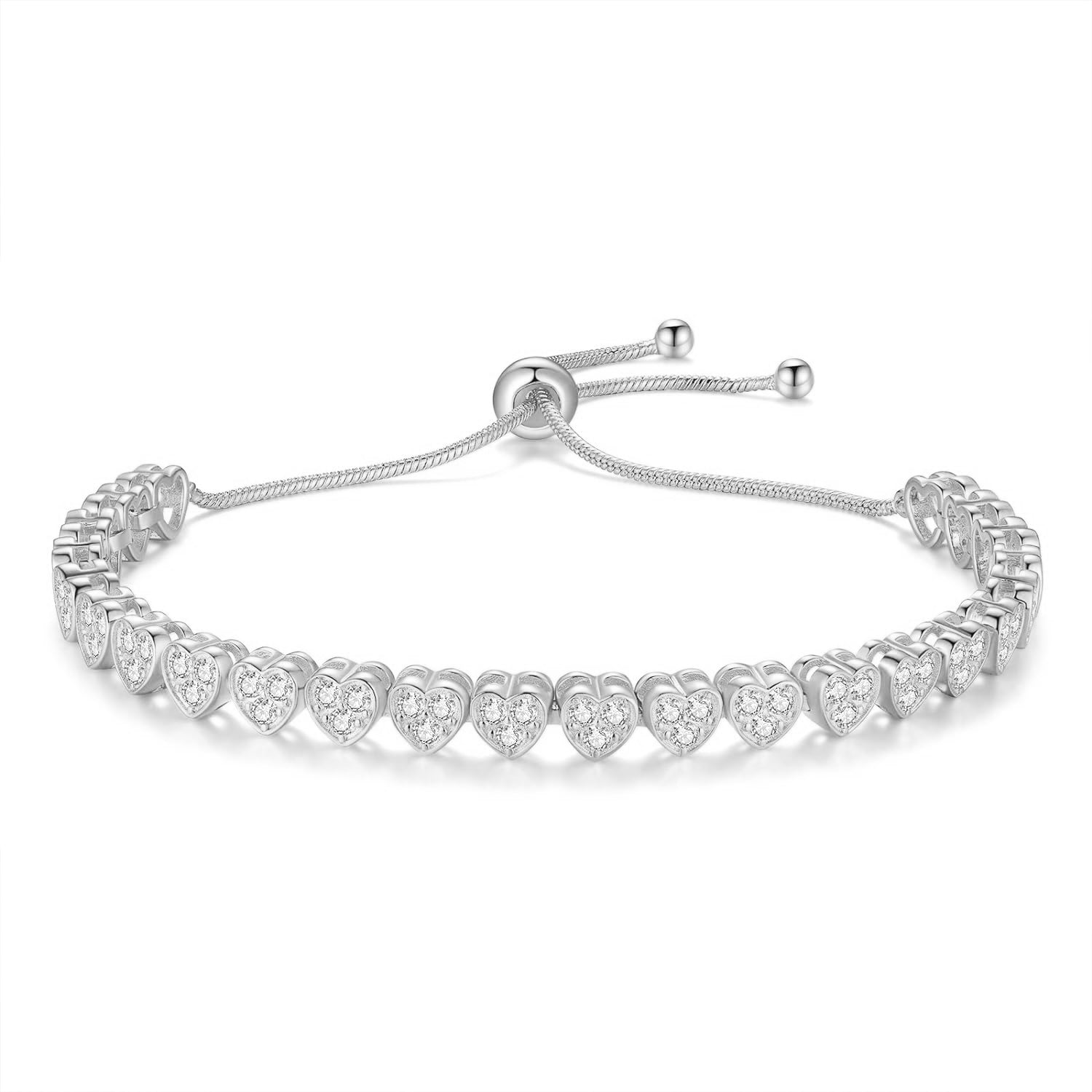 Crystal Heart Slider Bracelet