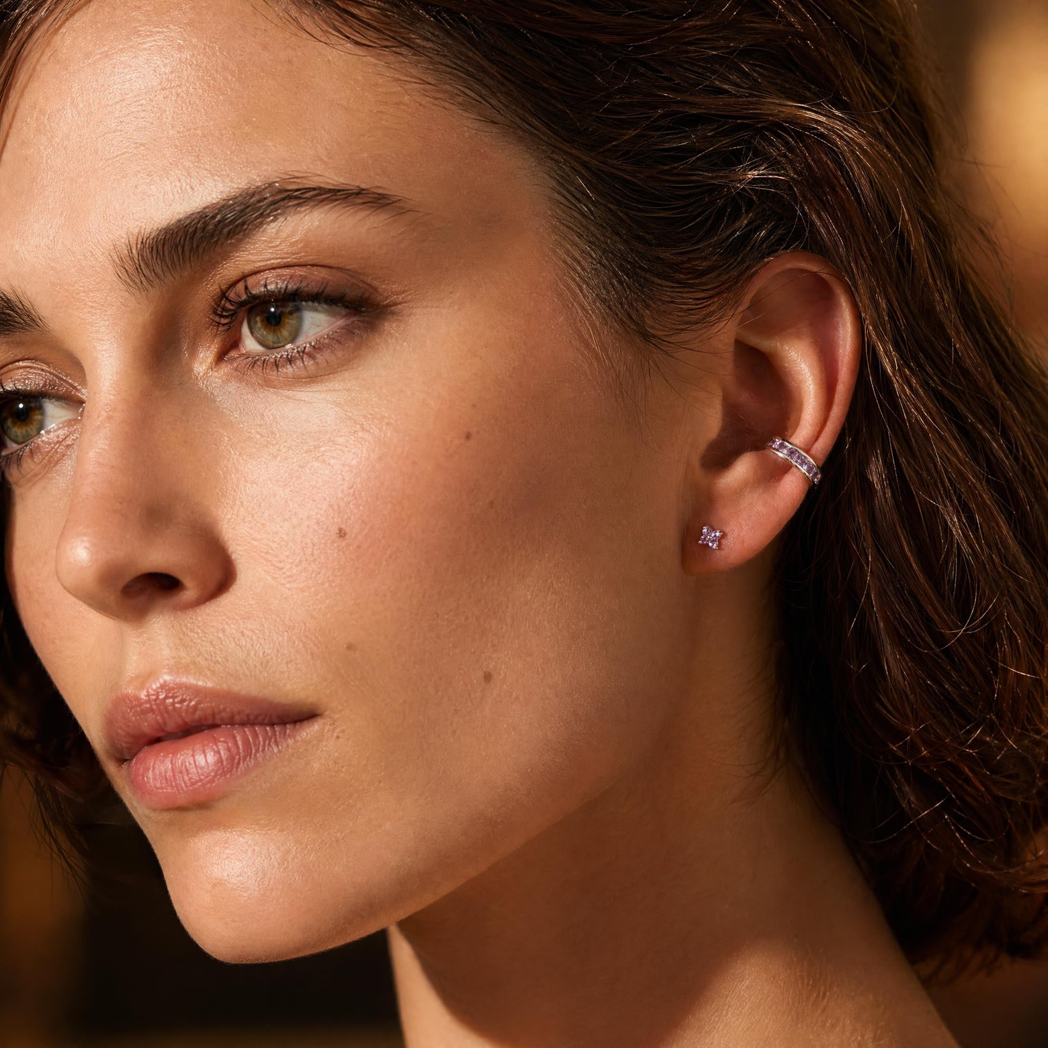 Amethyst Baguette Ear Cuff