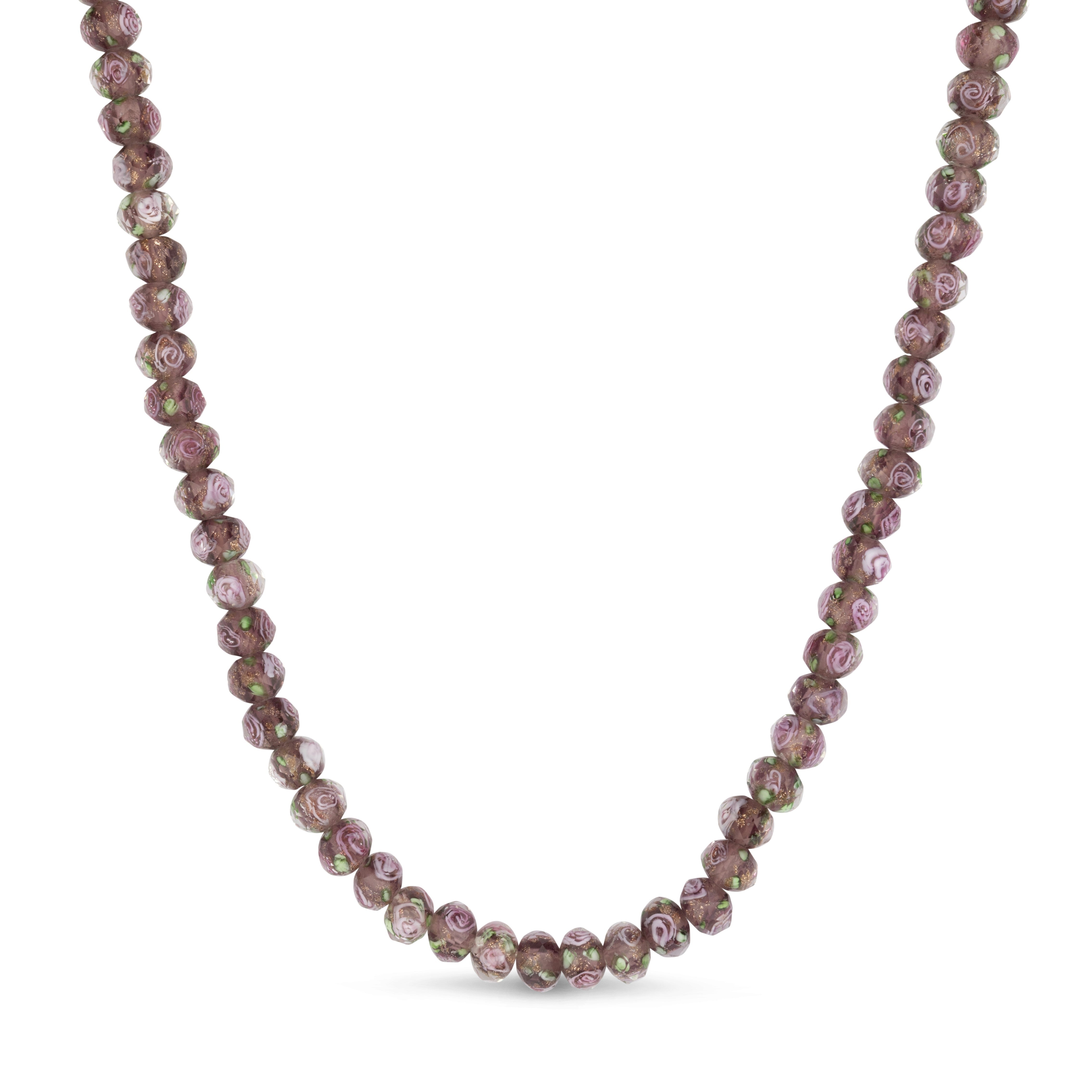 Autumn Rose Glass Beaded Necklace