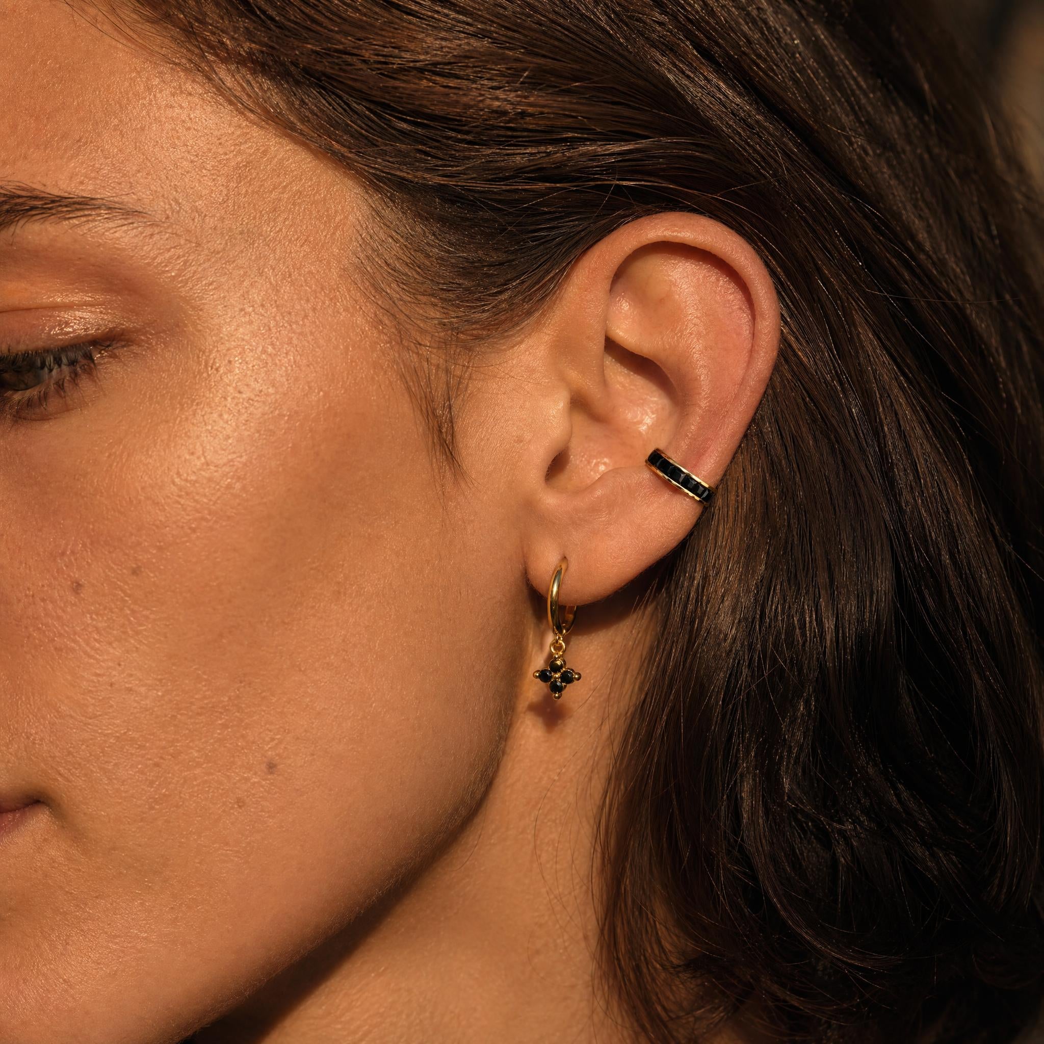 Black Baguette Ear Cuff