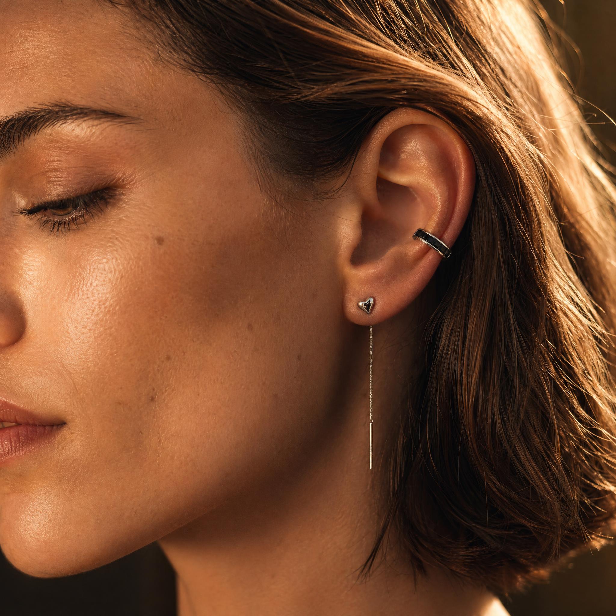 Black Baguette Ear Cuff