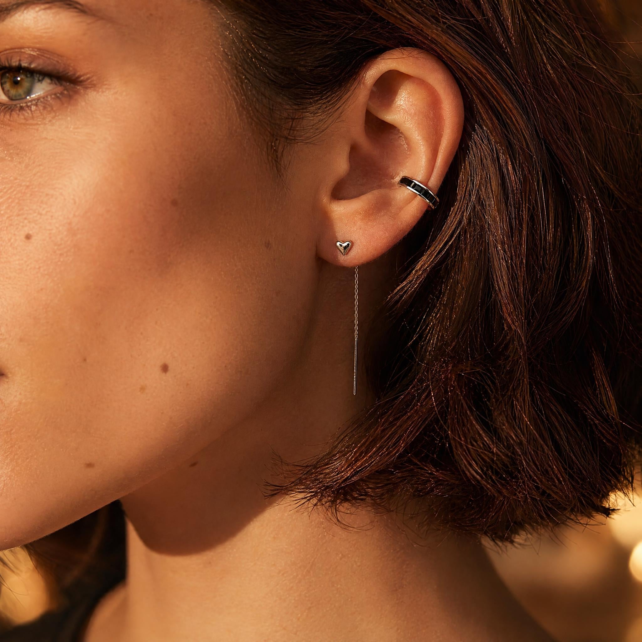 Black Baguette Ear Cuff