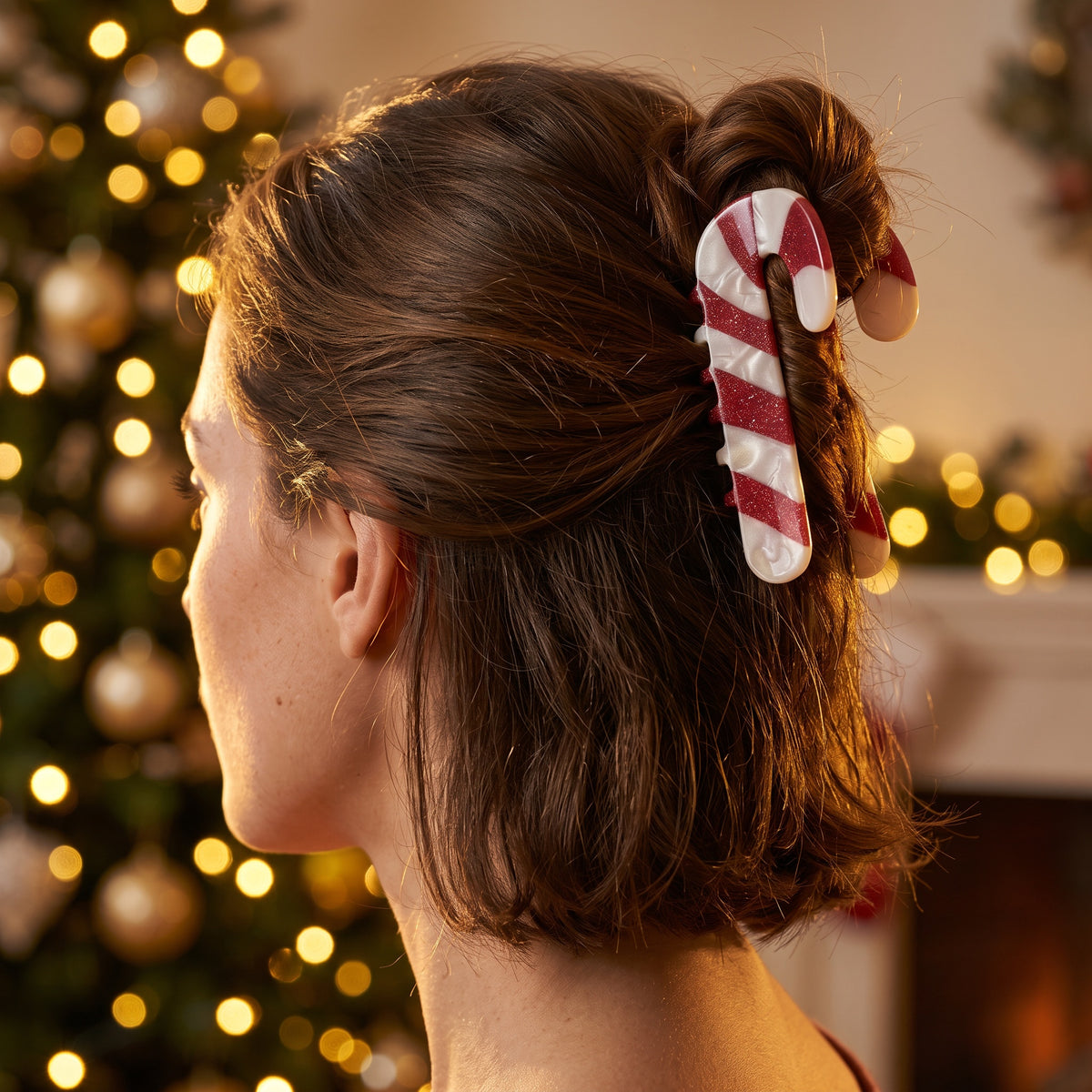 Candy Cane Claw Clip