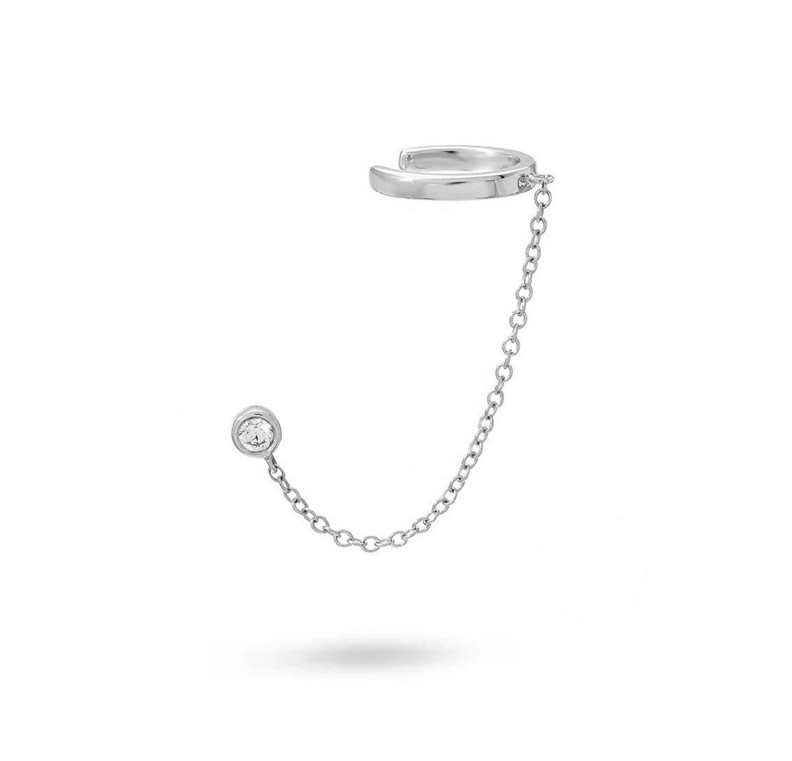 Chain Link Ear Cuff Single Stud Earring