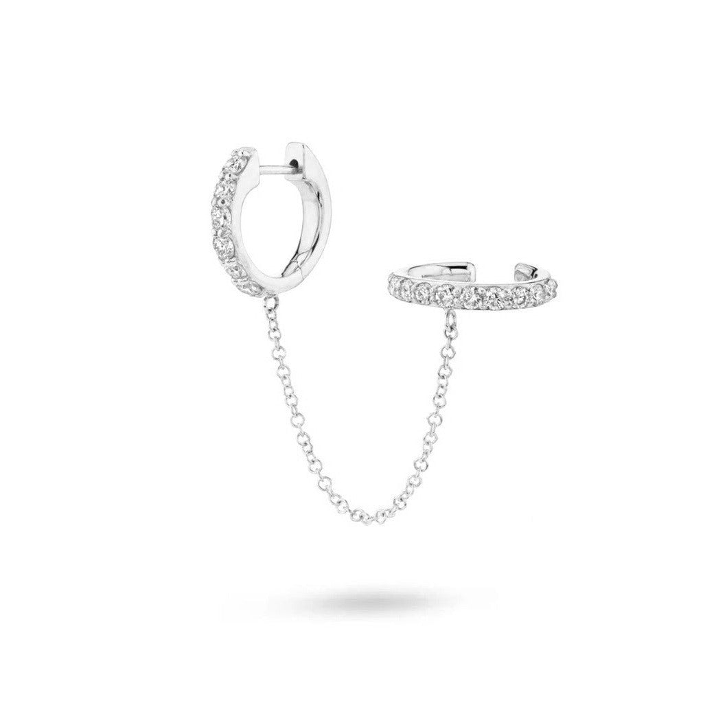 Chain Link Ear Cuff Single Huggie Earring