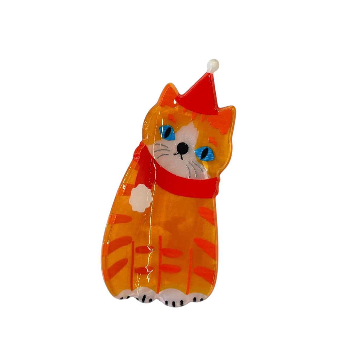 Christmas Ginger Cat Claw Clip