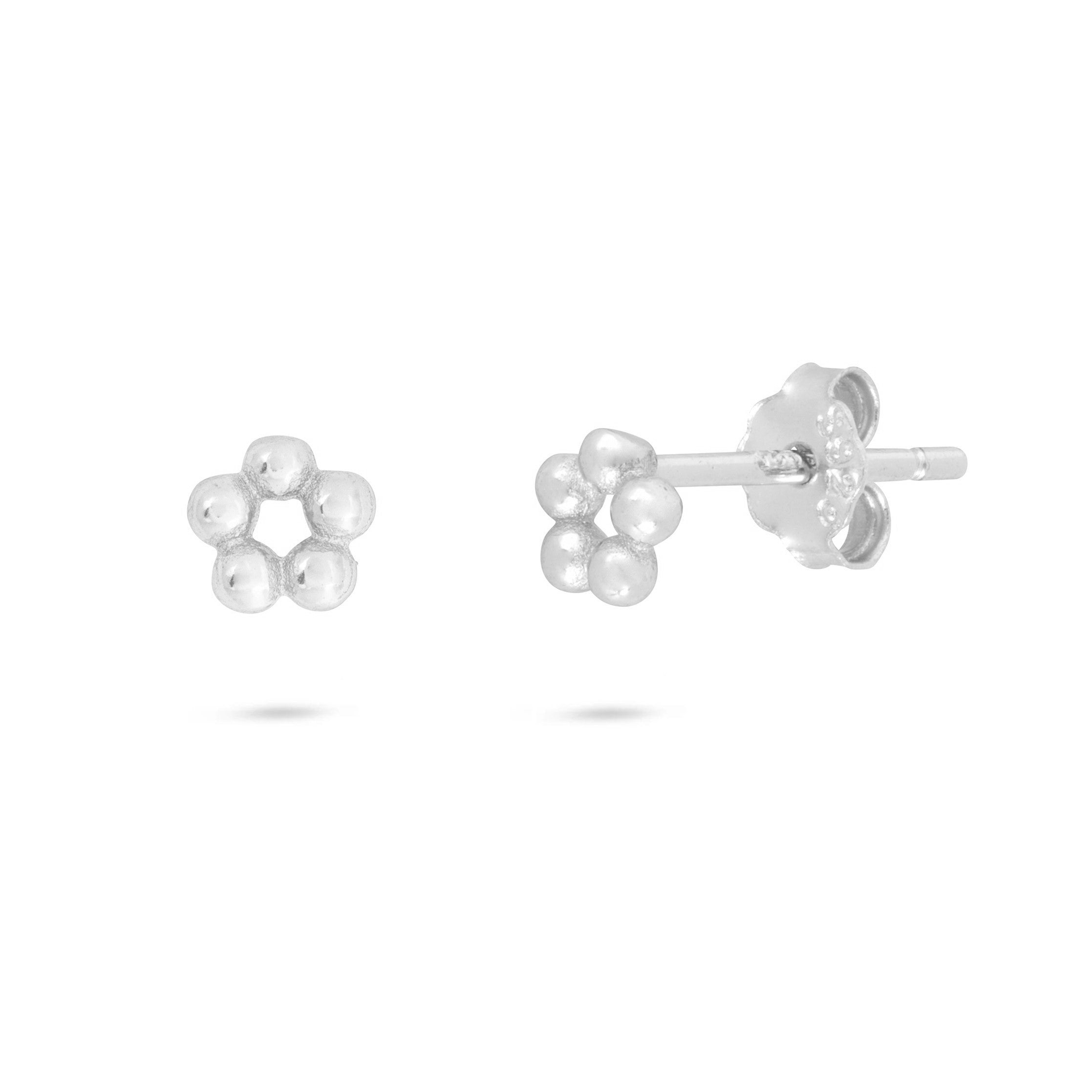 Beaded Circle Stud Earrings
