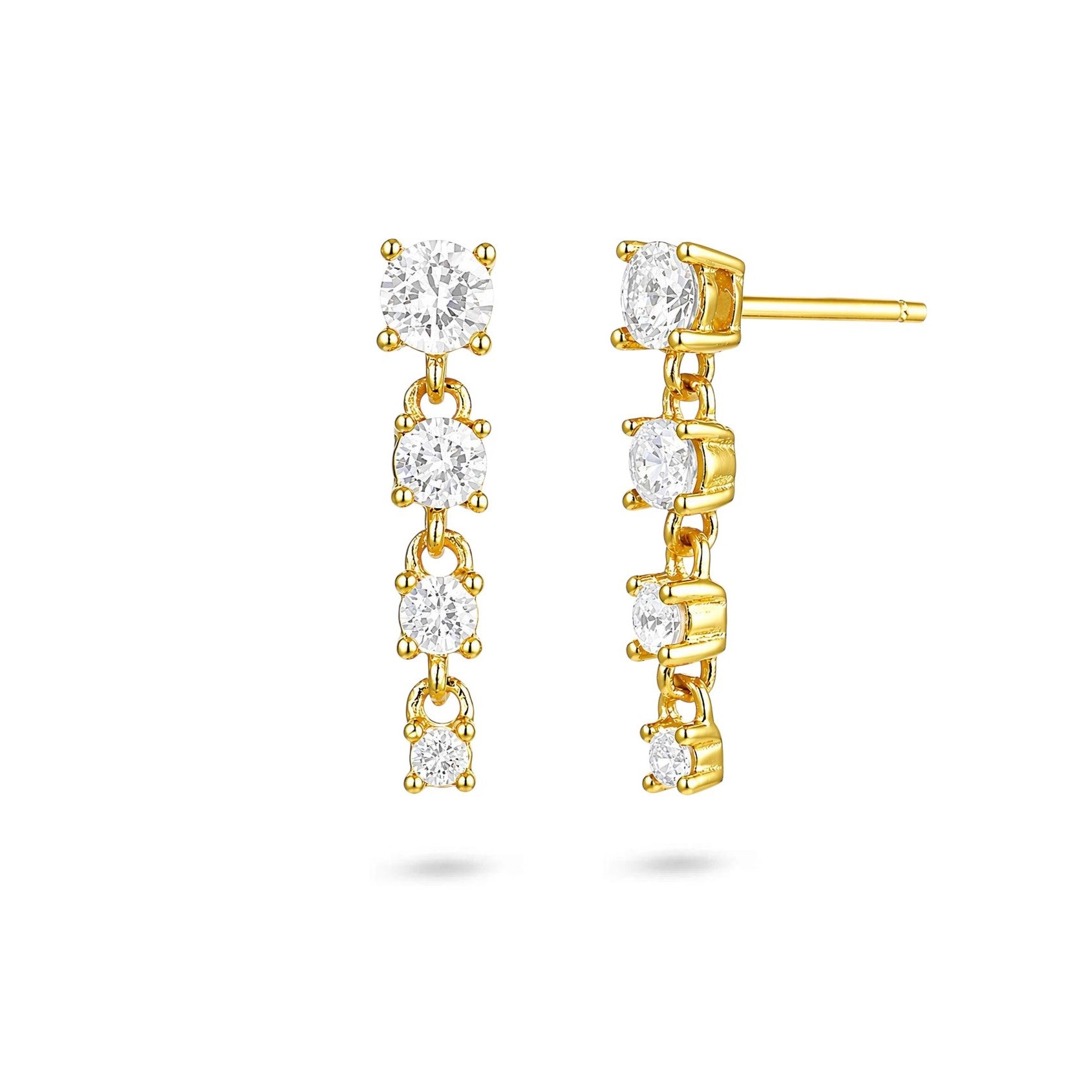 Long Crystal Gemstone Drop Earrings