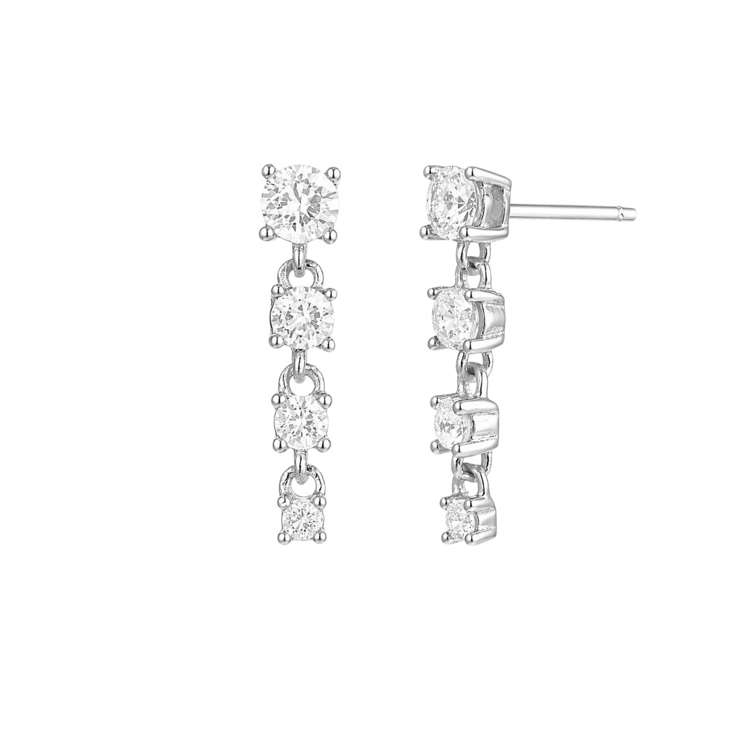 Long Crystal Gemstone Drop Earrings