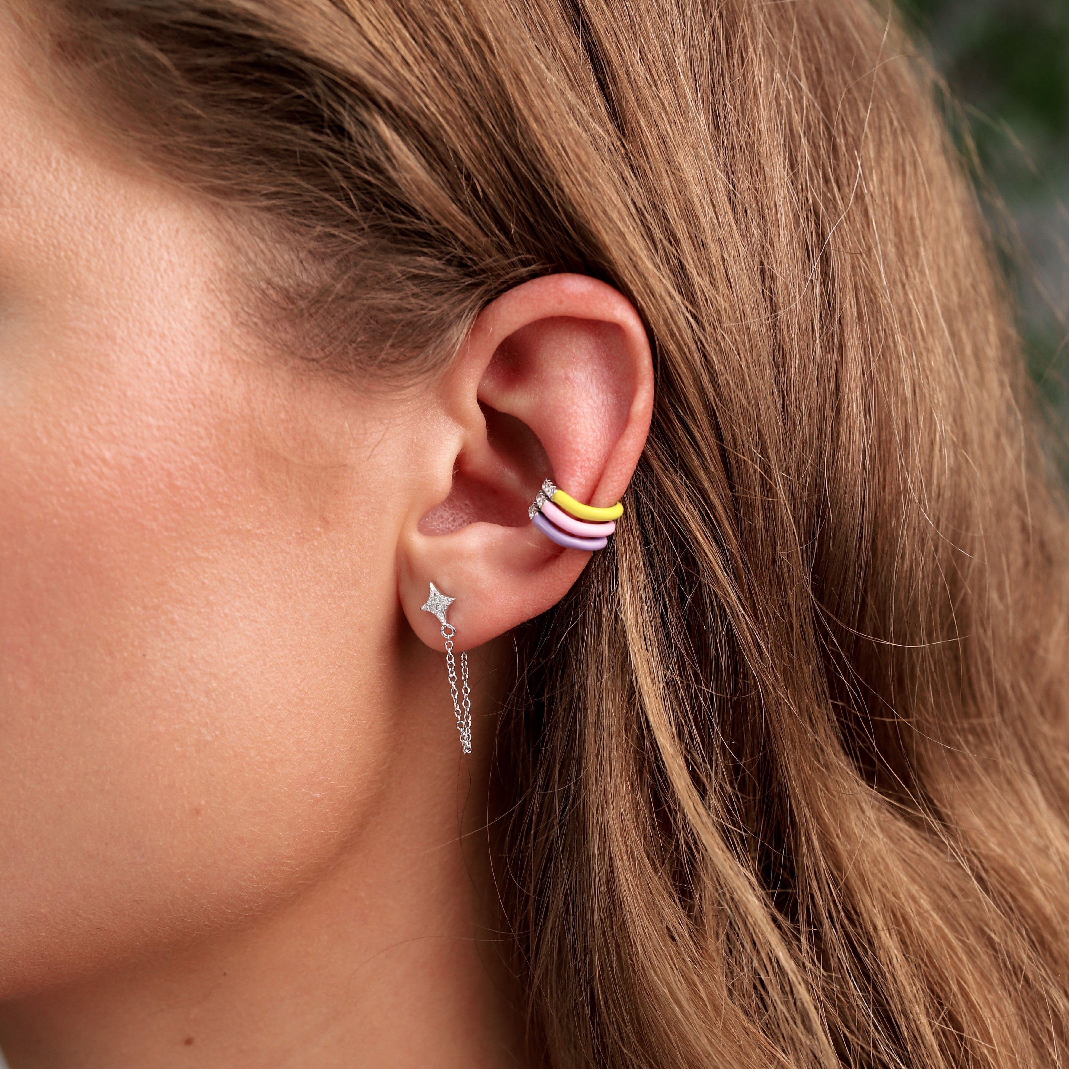 Purple Enamel Wave Ear Cuff