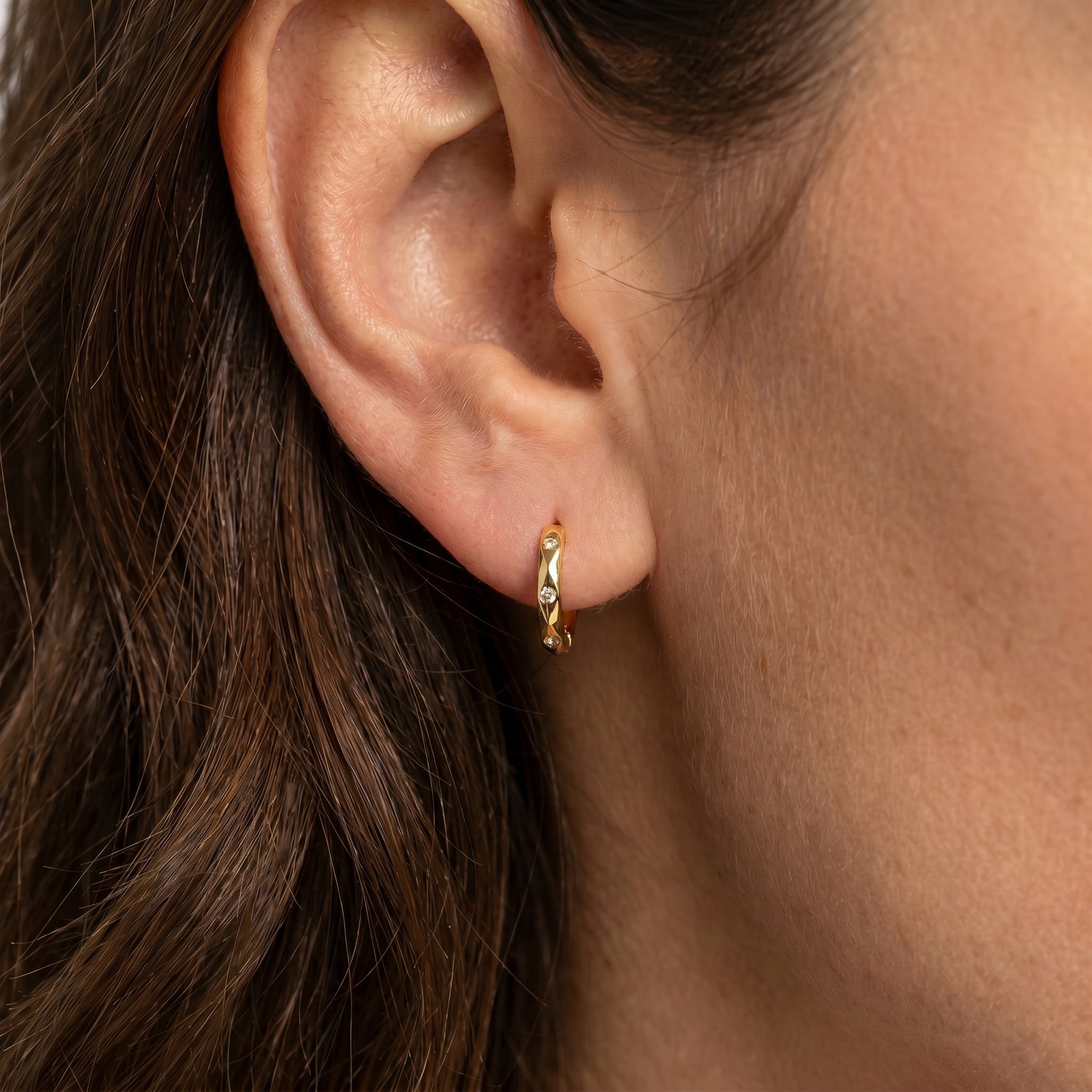 Crystal Wave Huggie Hoops