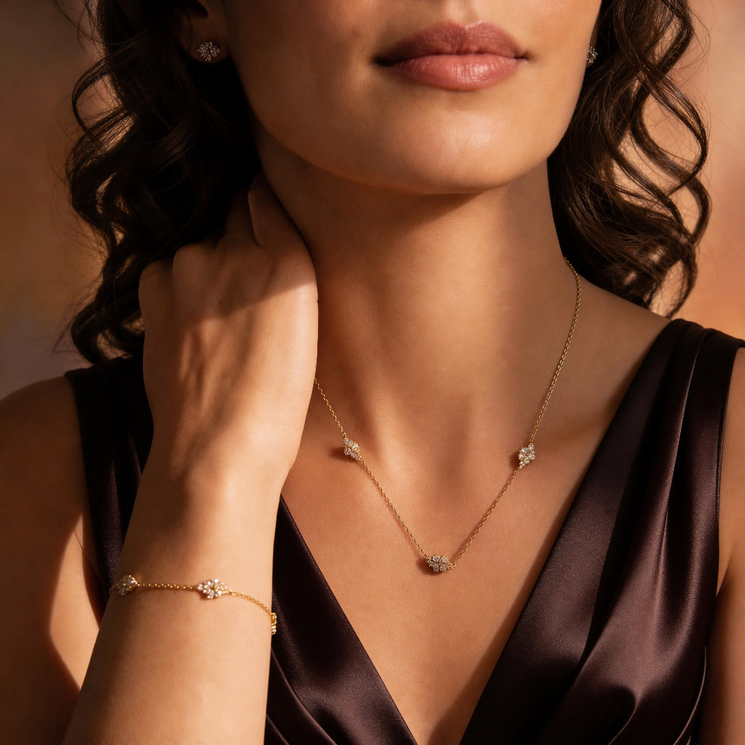 Crystal Cluster Station Necklace