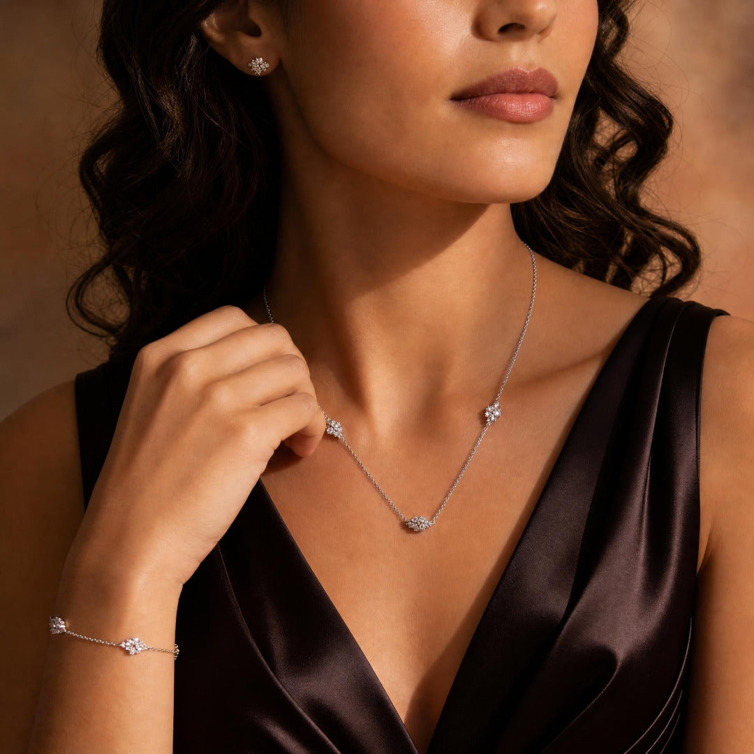 Crystal Cluster Station Necklace