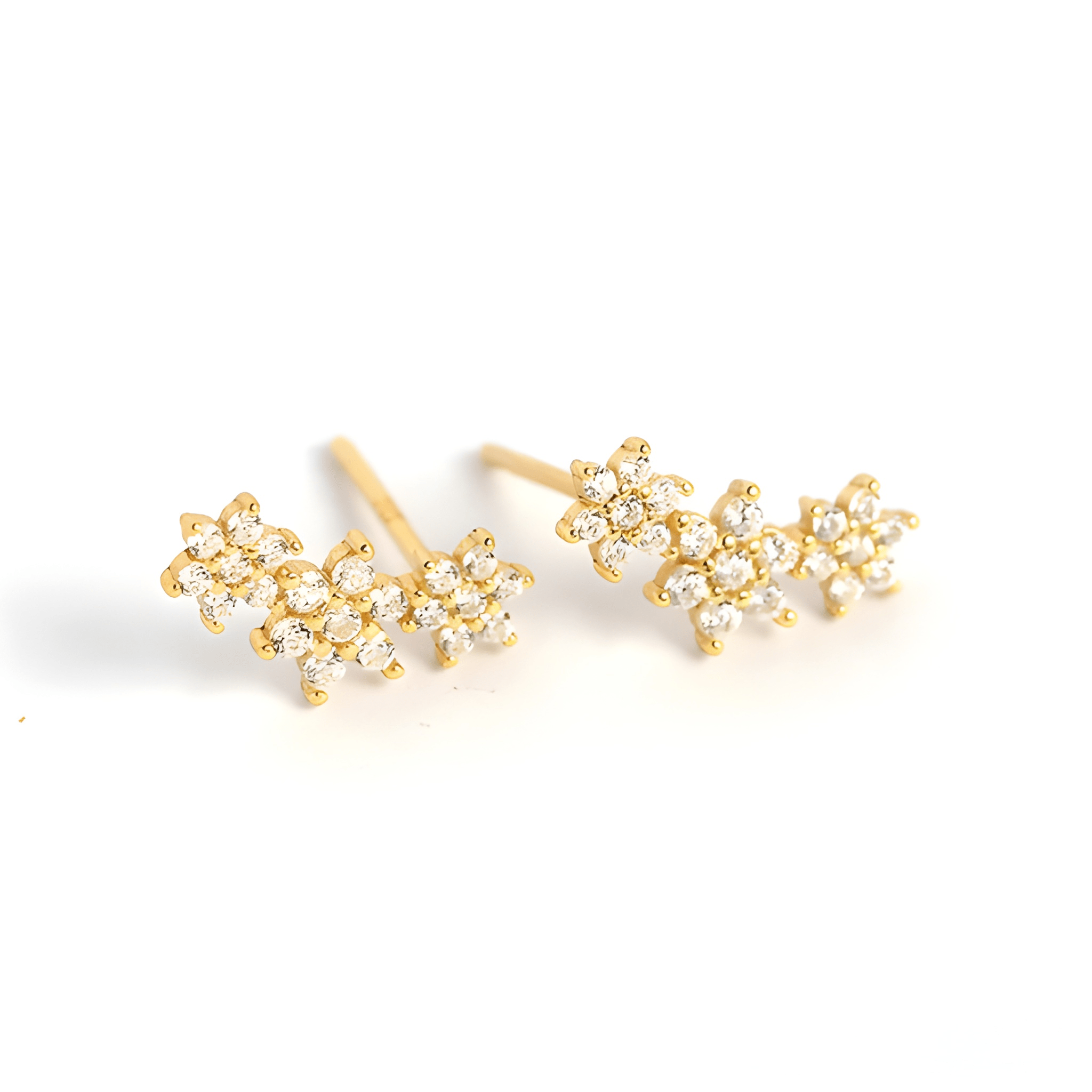 Crystal Flower Ear Climbers