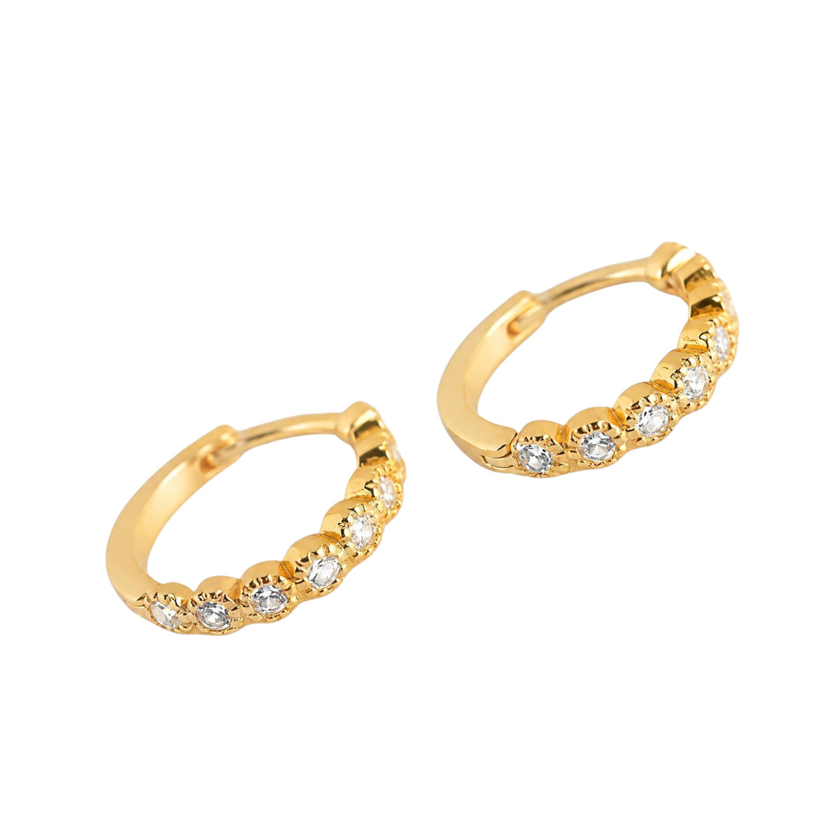 Crystal Huggie Hoop Earrings