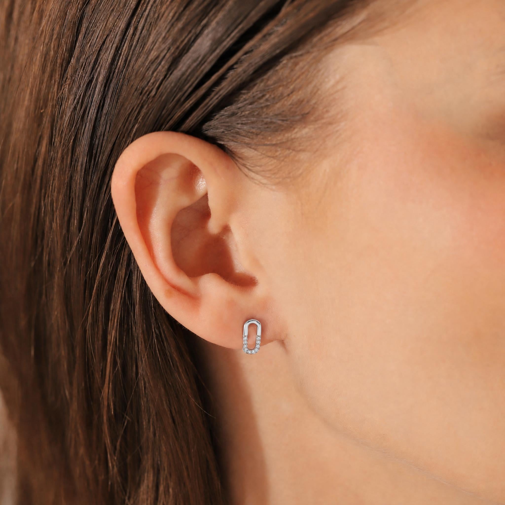 Crystal Oval Stud Earrings