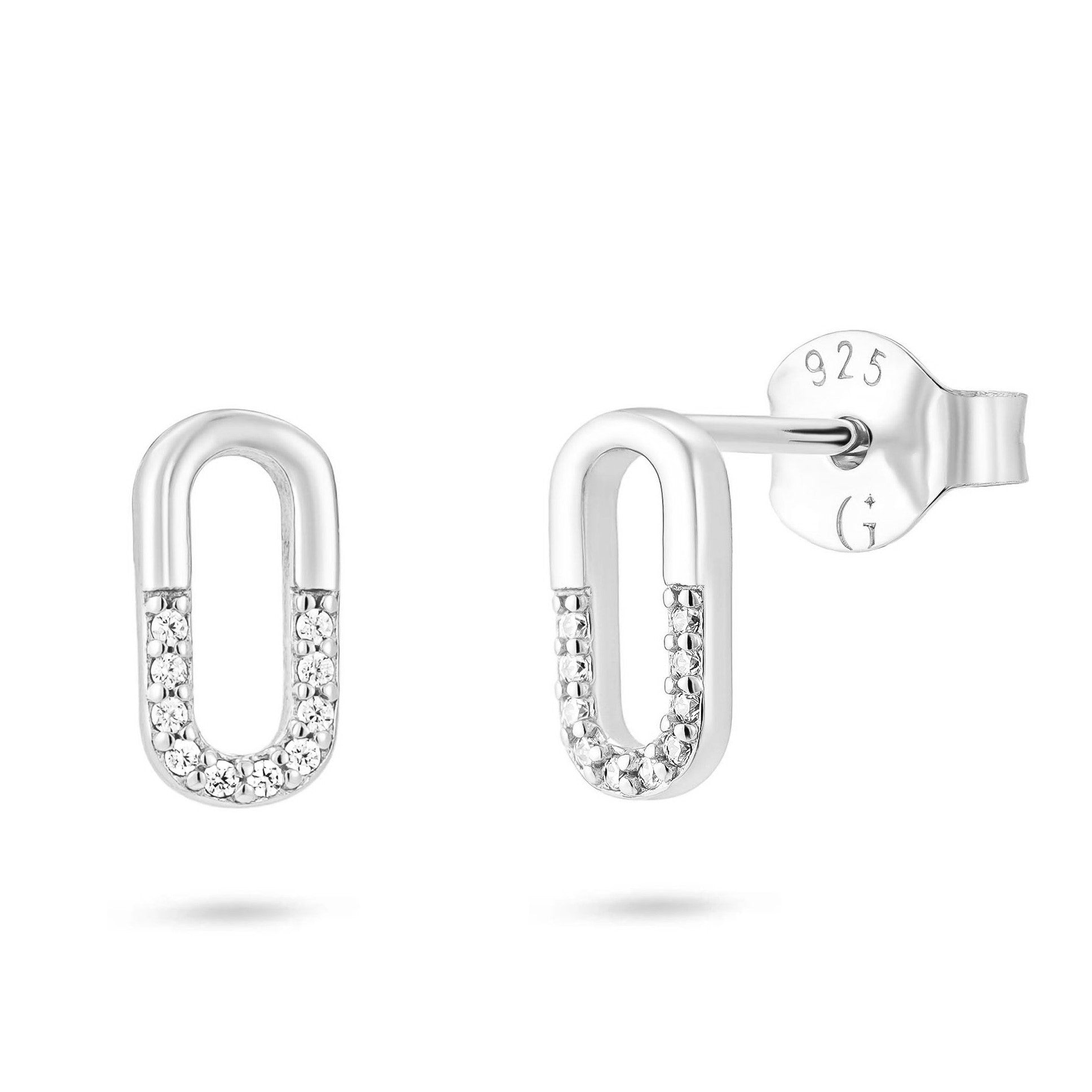 Crystal Oval Stud Earrings