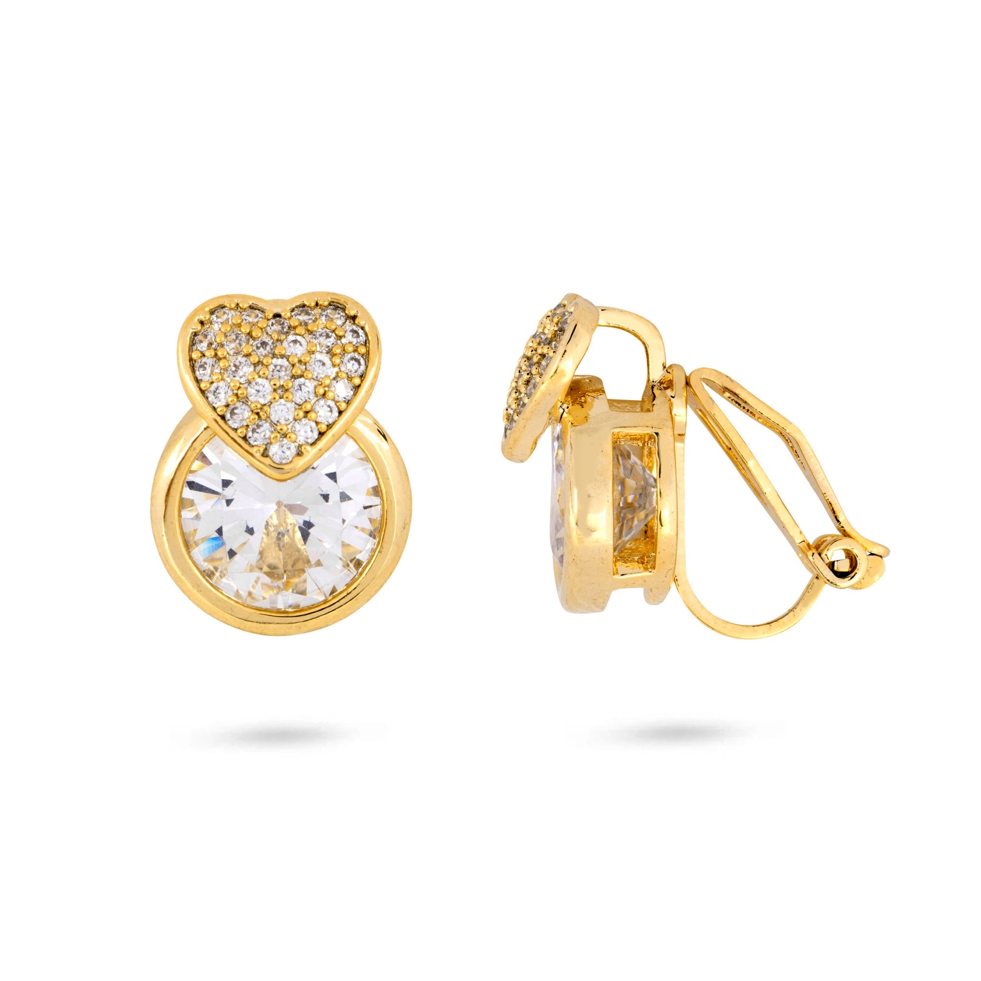 Cushioned Heart Clip On Earrings