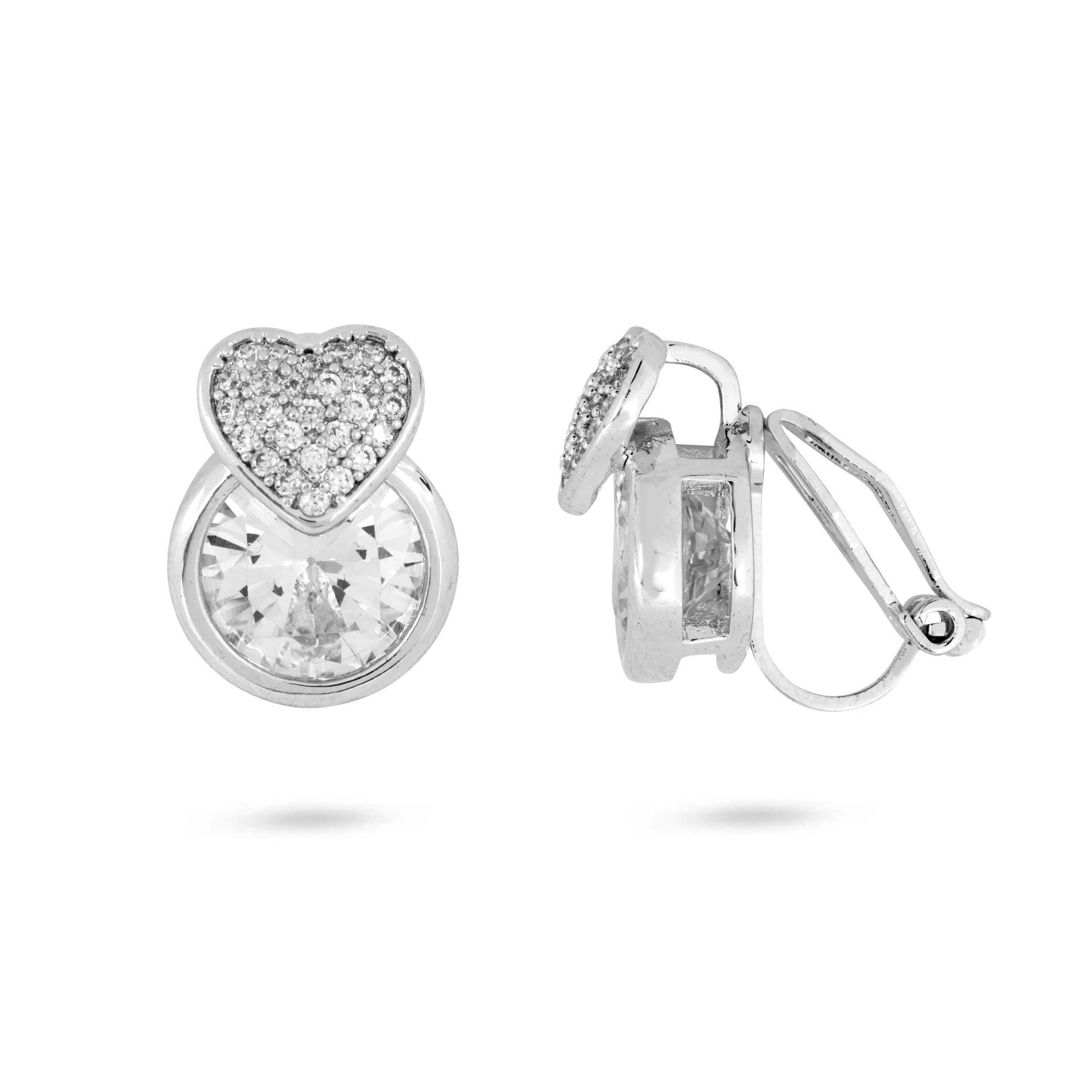 Cushioned Heart Clip On Earrings