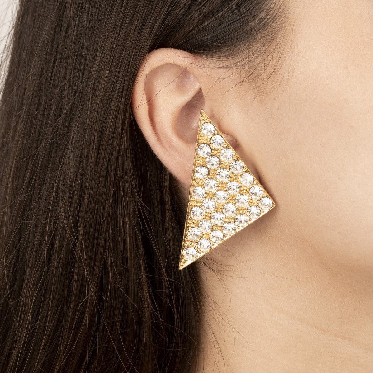 Vintage Jewel Triangle Clip On Earrings