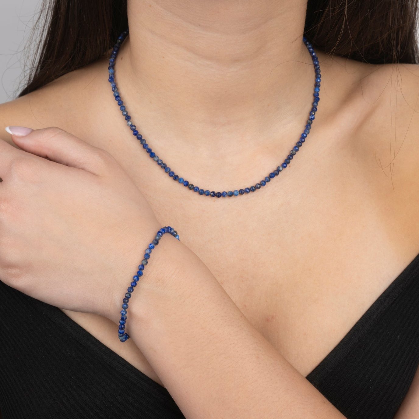 Blue Lapis Beaded Bracelet