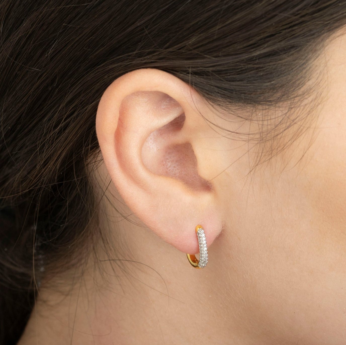 Crystal U Hoop Earrings