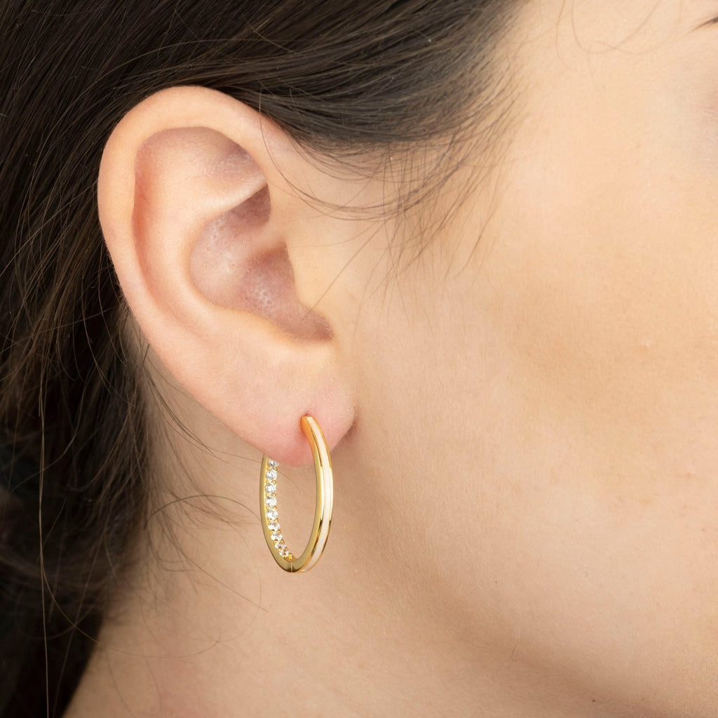 Large Nude Enamel Hoop Earrings