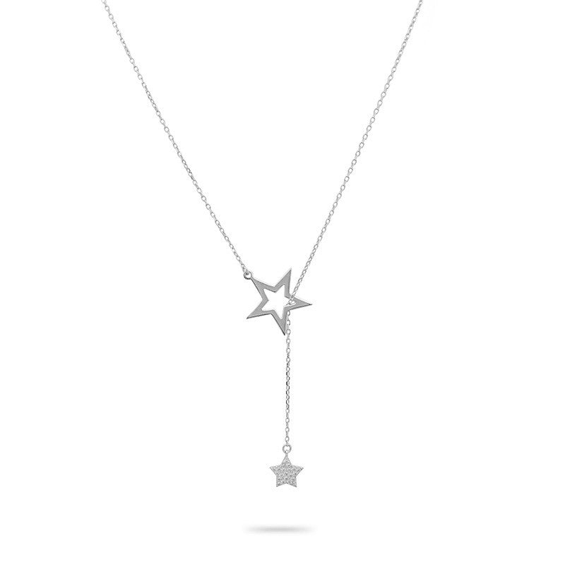 Double Star Lariat Necklace