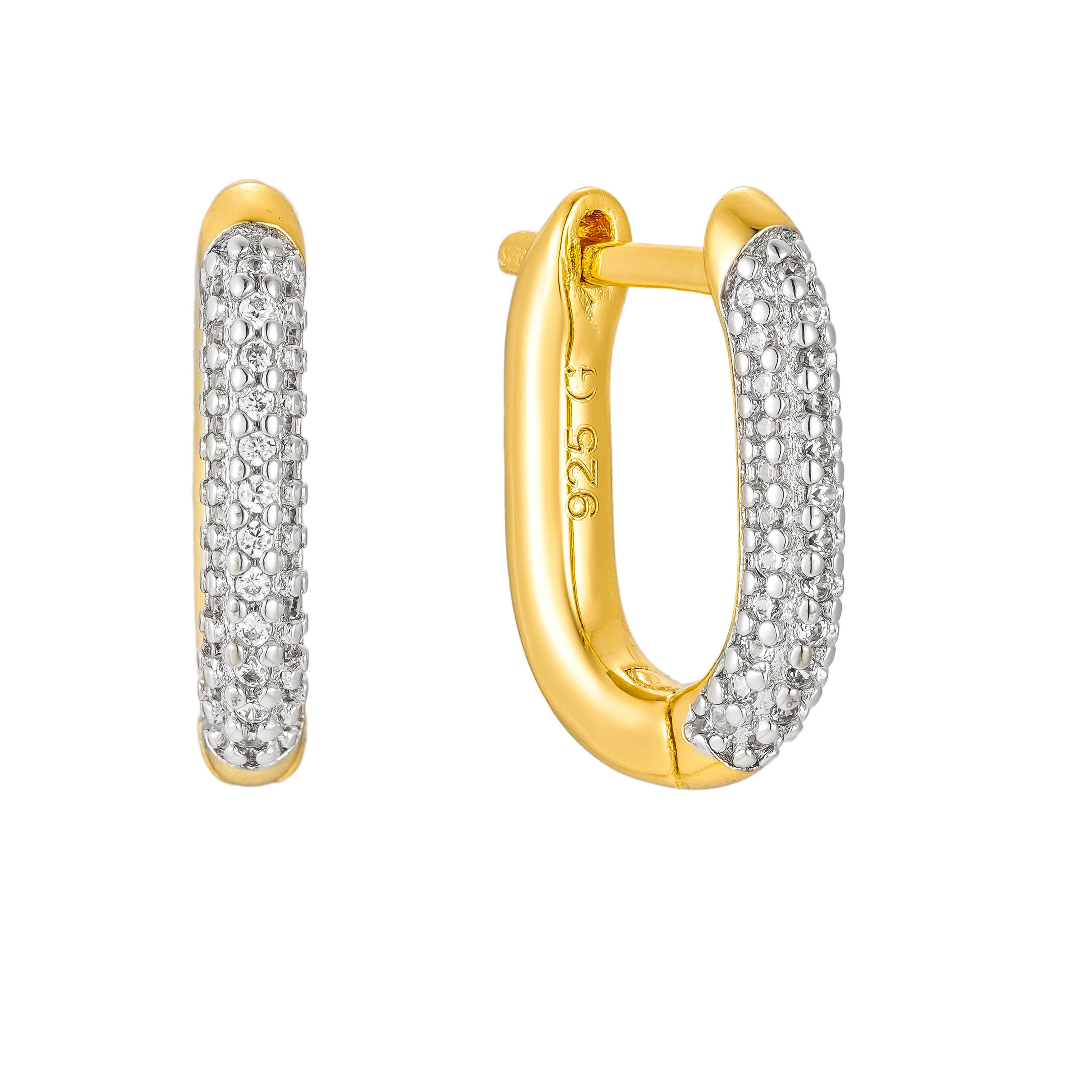 Crystal U Hoop Earrings