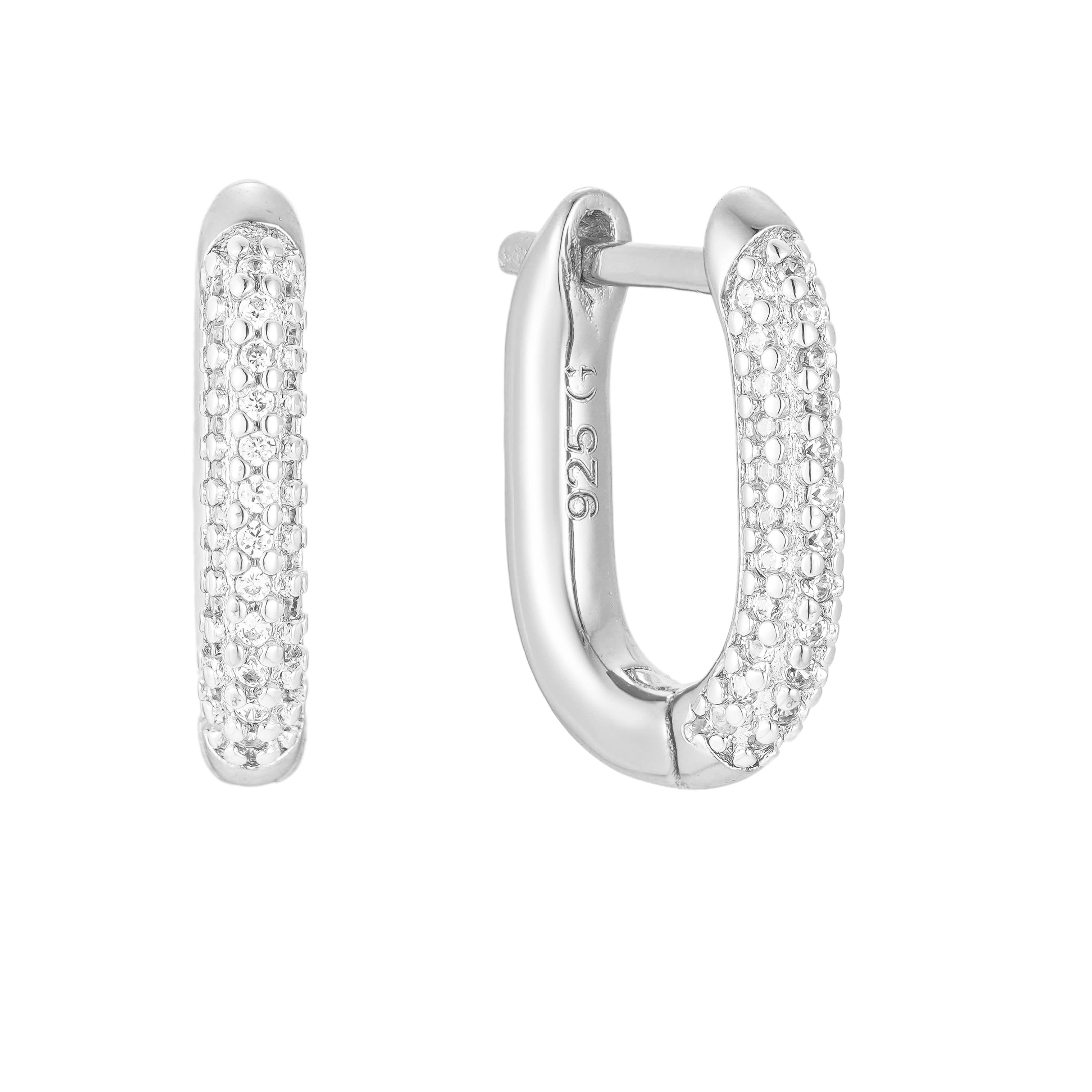 Crystal U Hoop Earrings