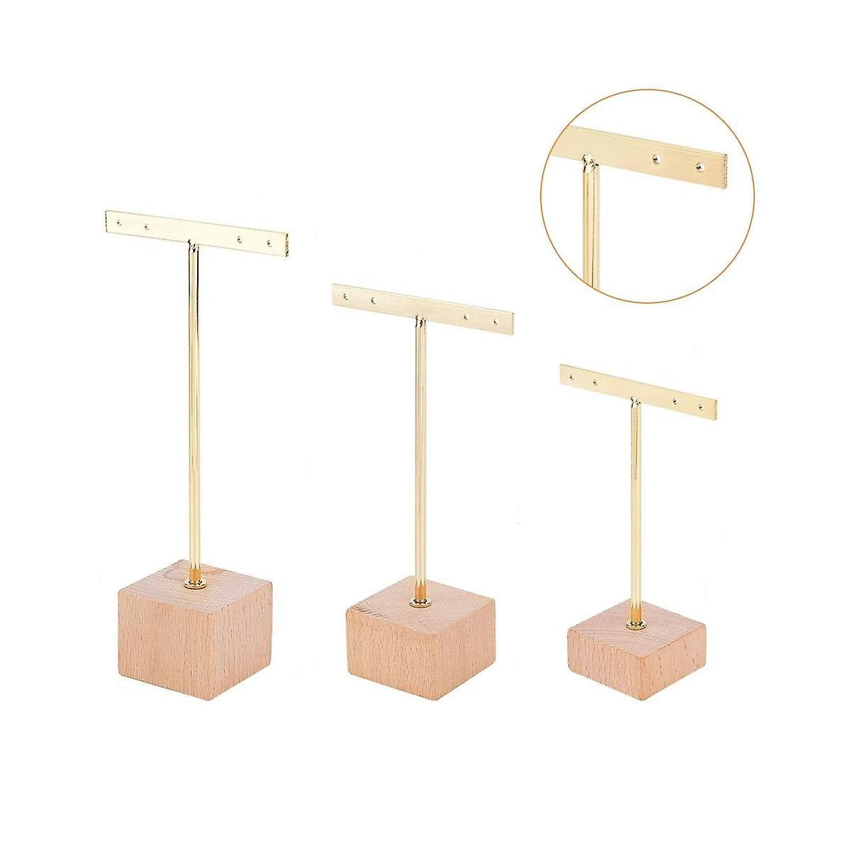 Gold & Wooden Earring Display