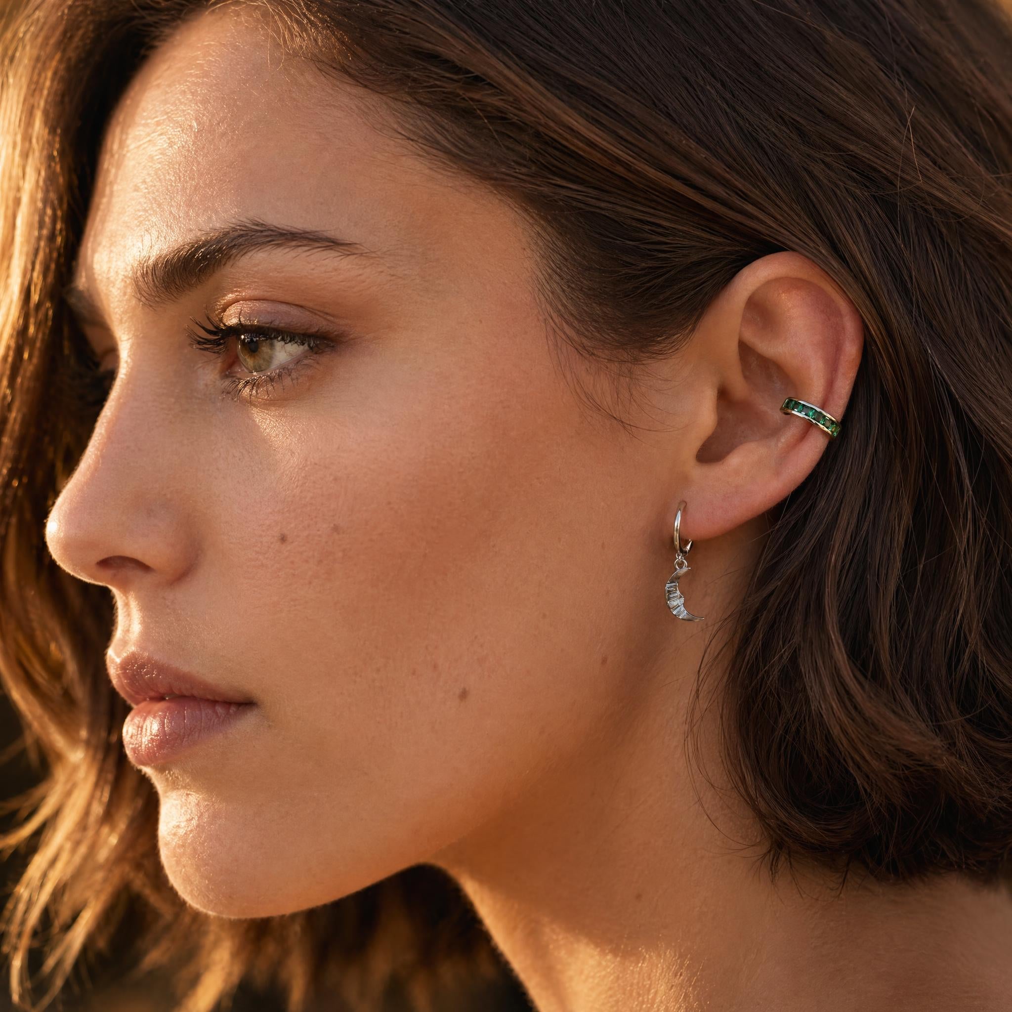 Emerald Baguette Ear Cuff