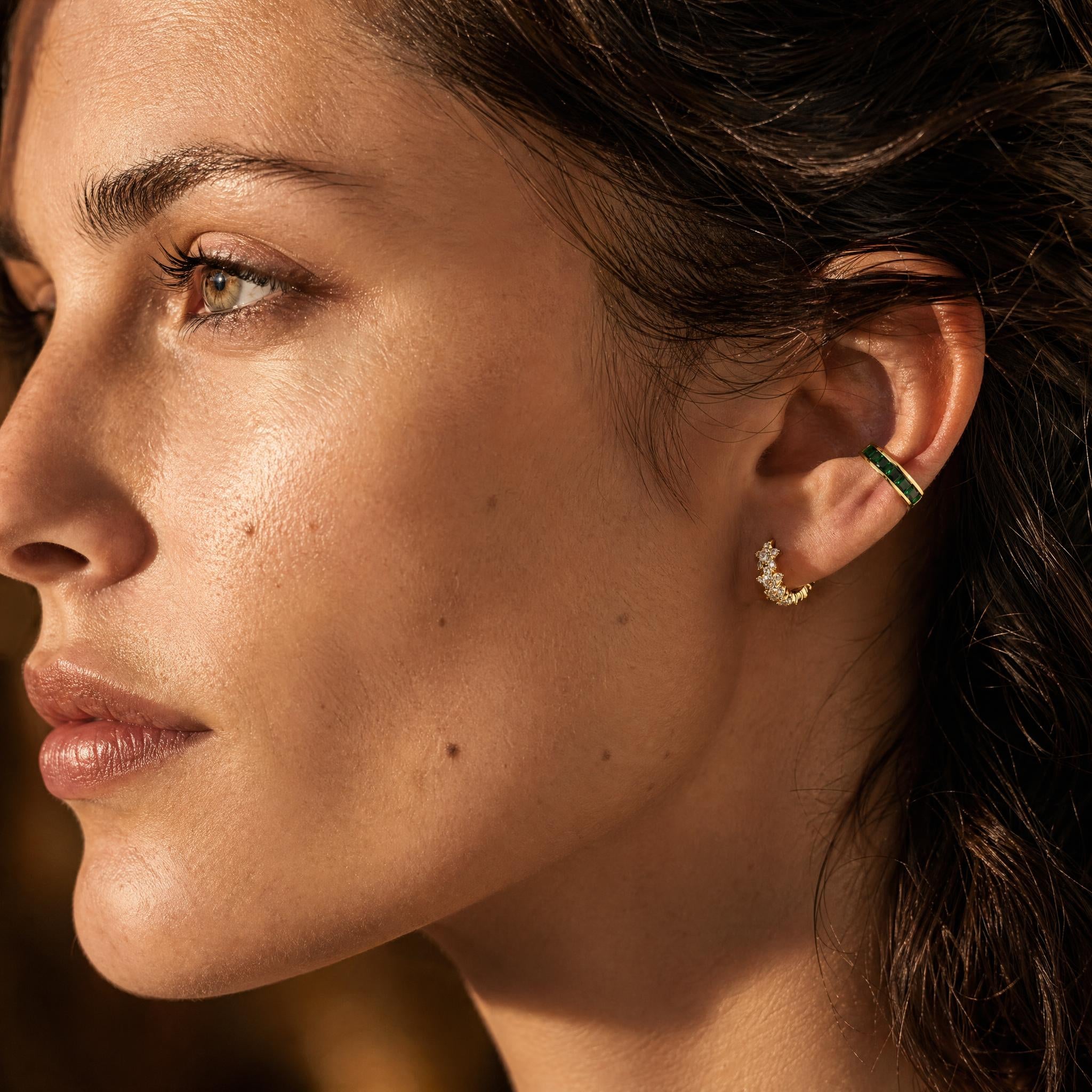 Emerald Baguette Ear Cuff
