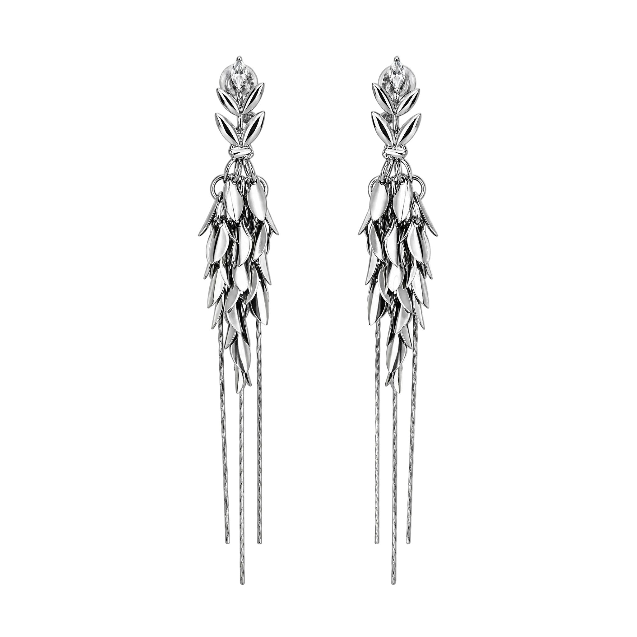 Fern Drop Clip On Earrings