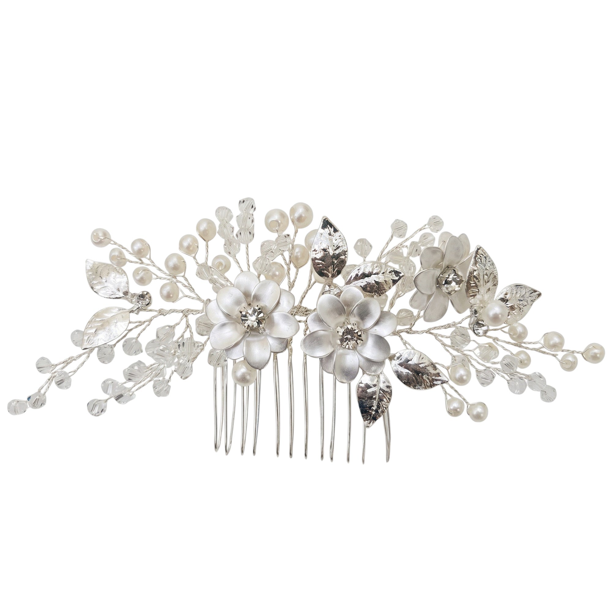 Frosted Flower Hair Comb
