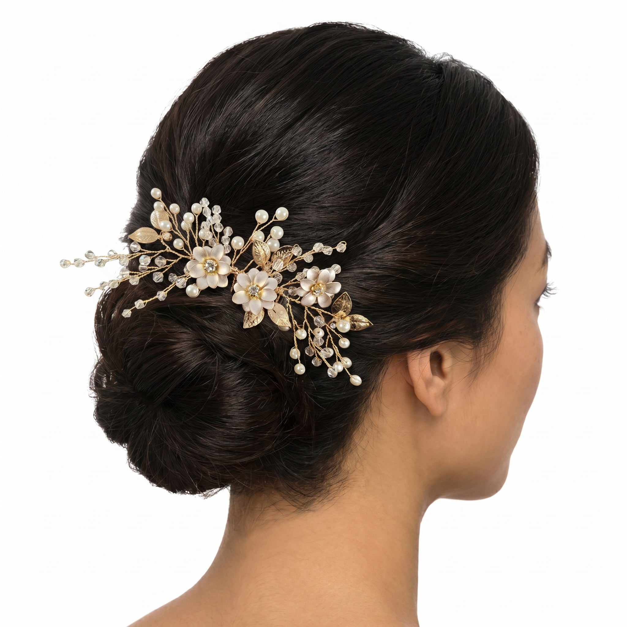 Frosted Flower Hair Comb