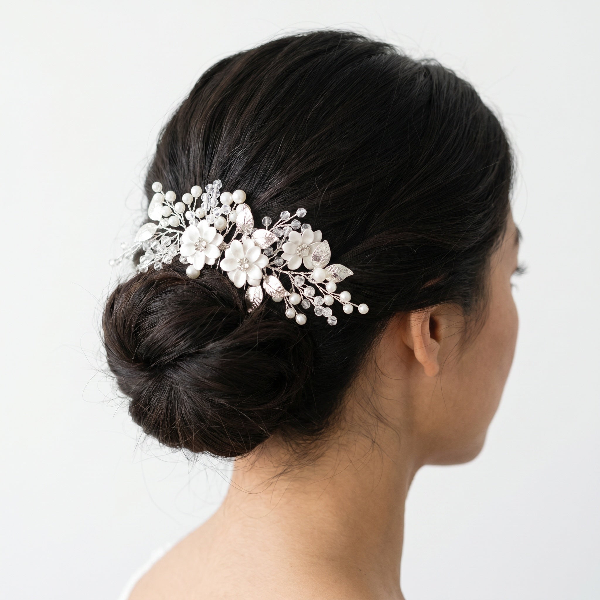 Frosted Flower Hair Comb