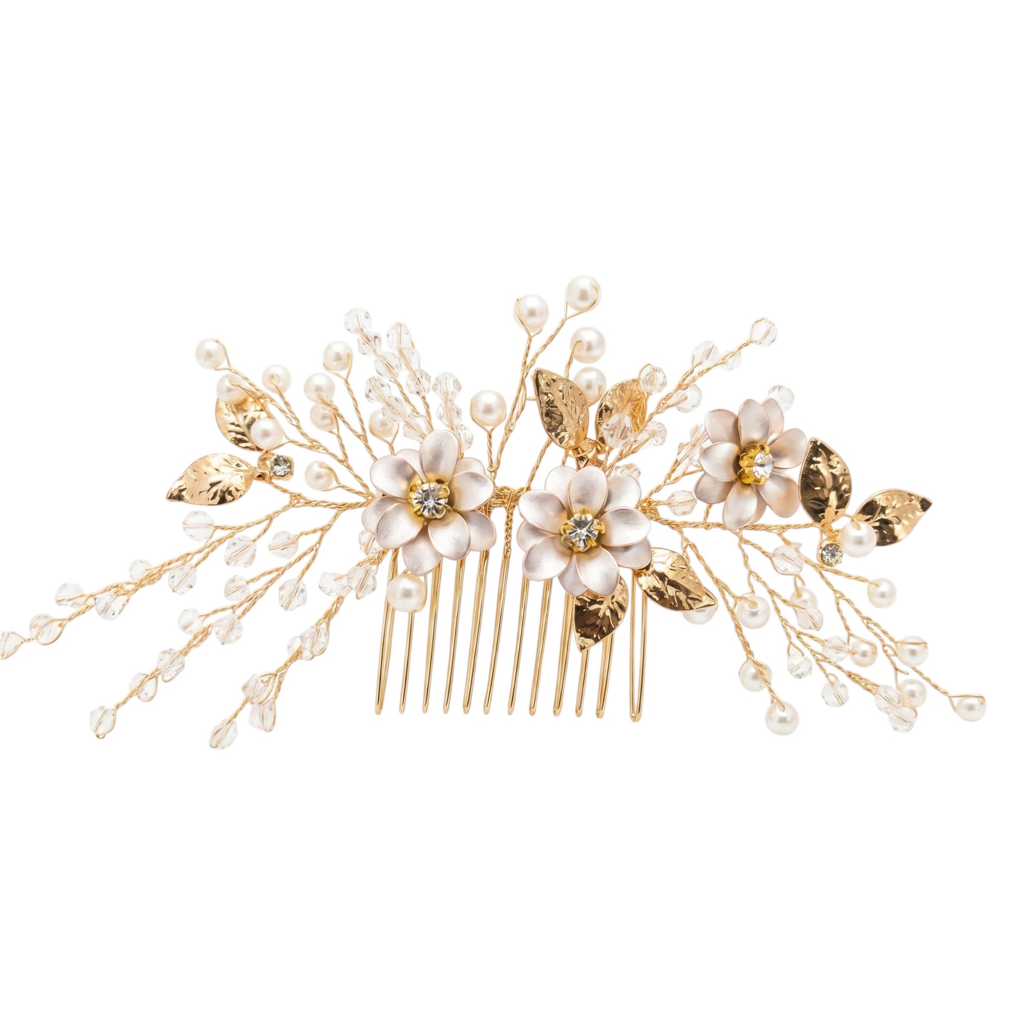 Frosted Flower Hair Comb