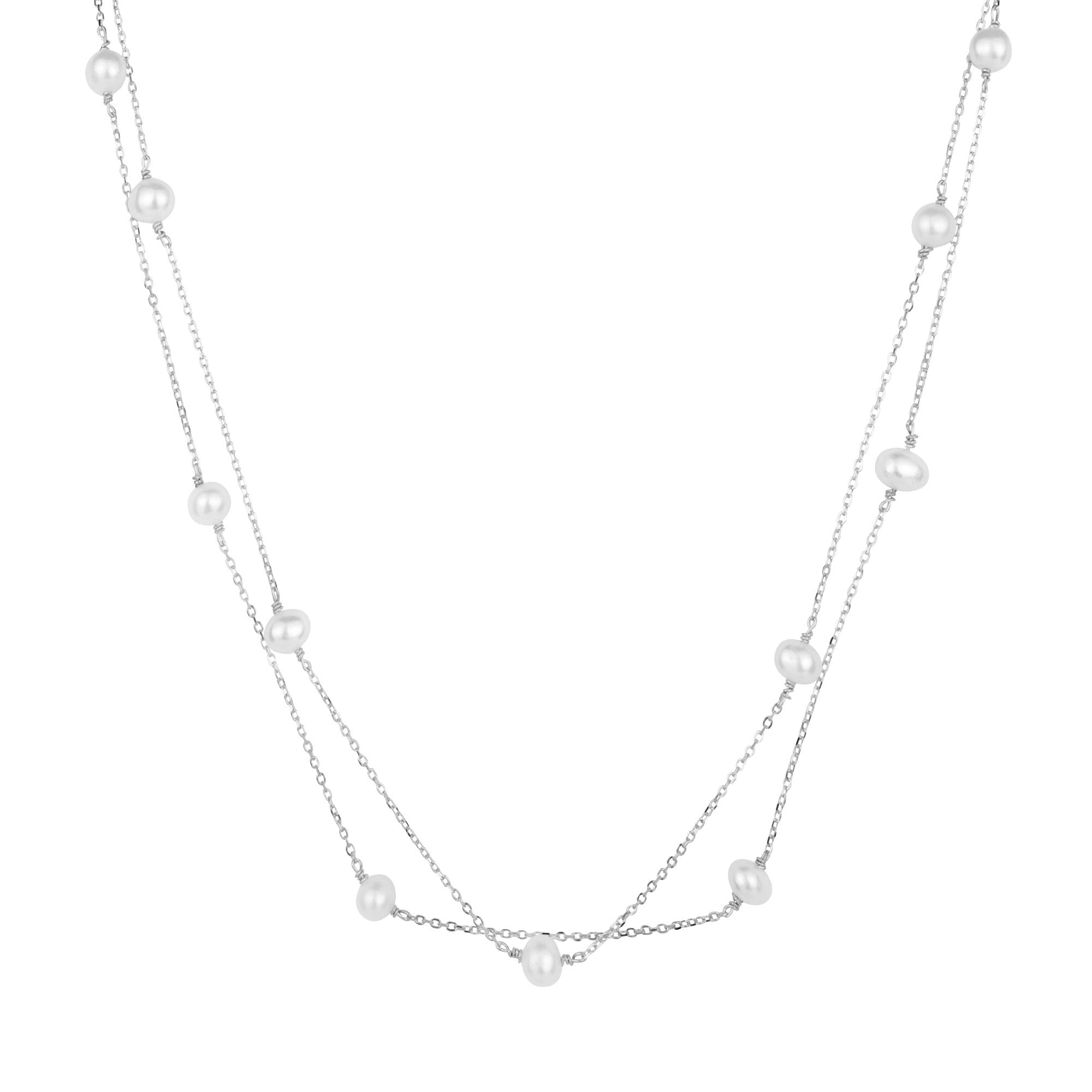 Layered Pearl Satellite Necklace