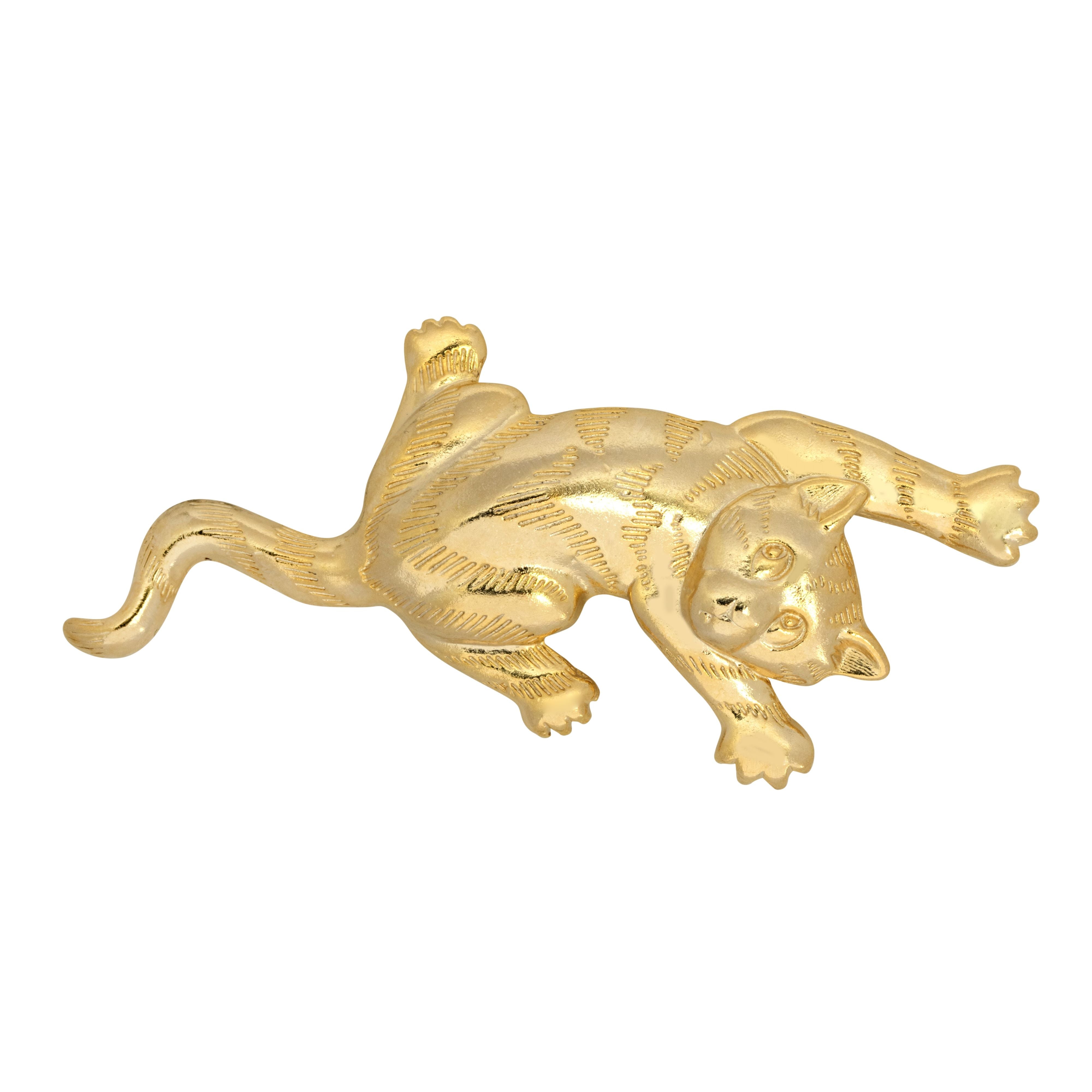 Vintage Gold Cat Brooch
