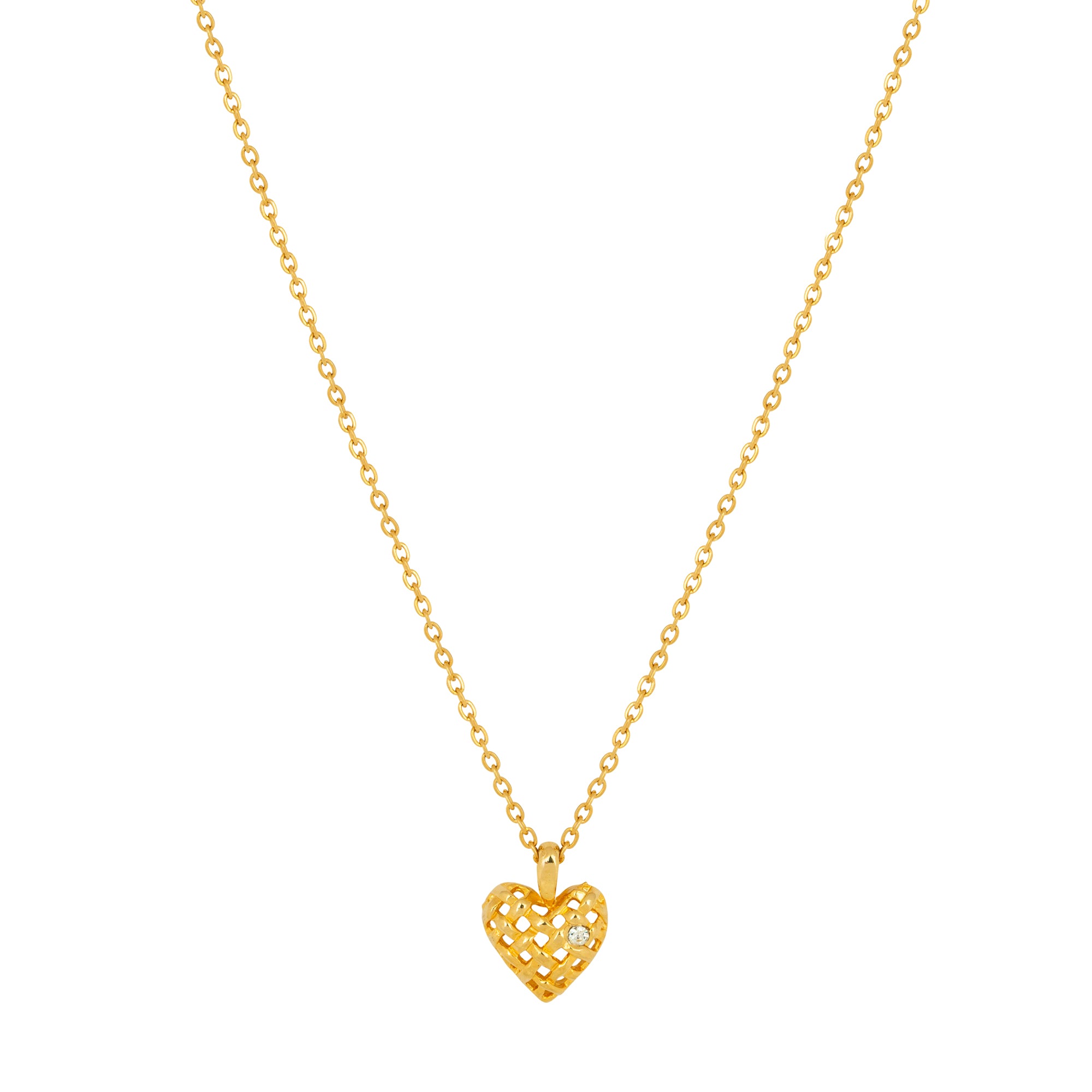 Vintage Lattice Heart Pendant