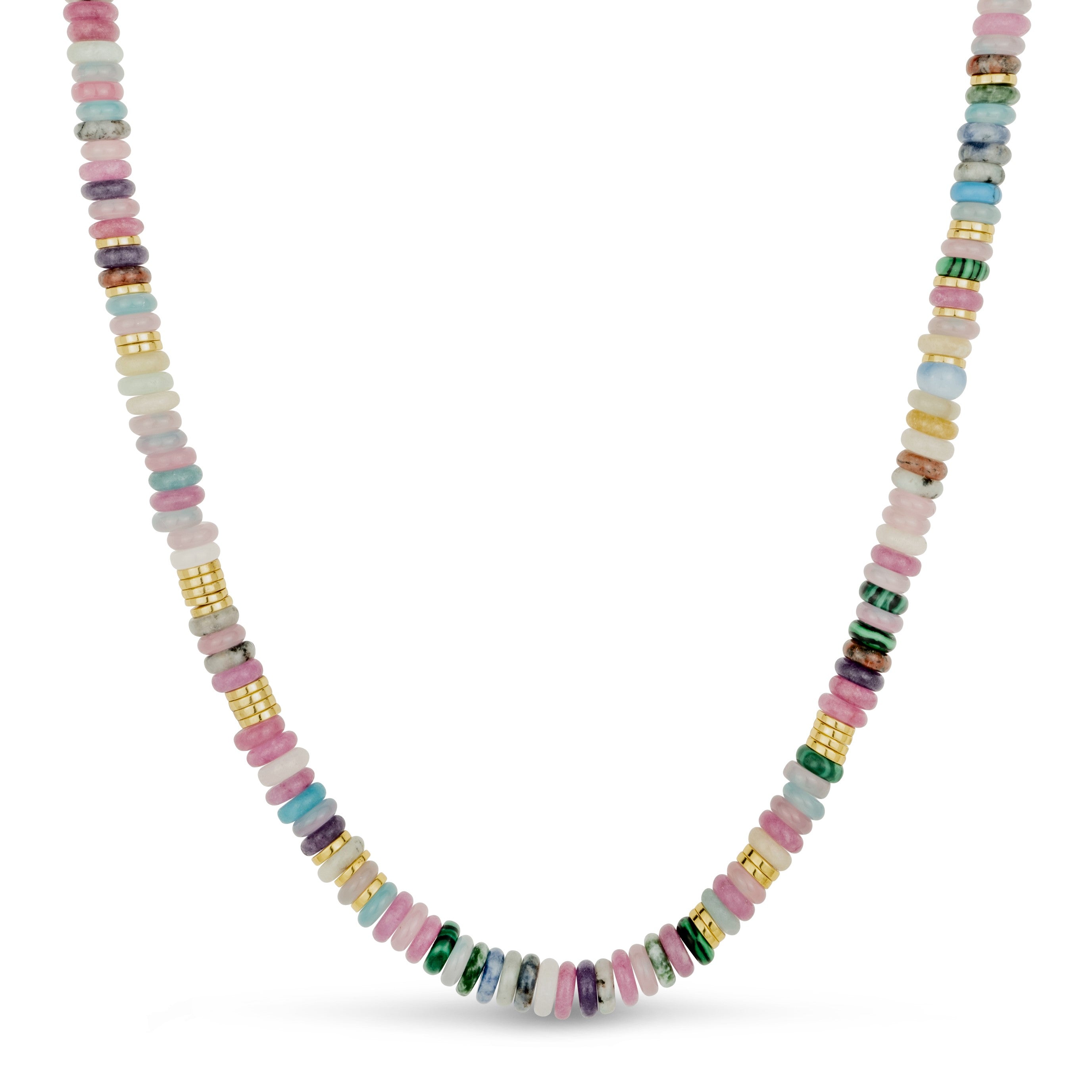 Beaded Multi Gemstone Necklace