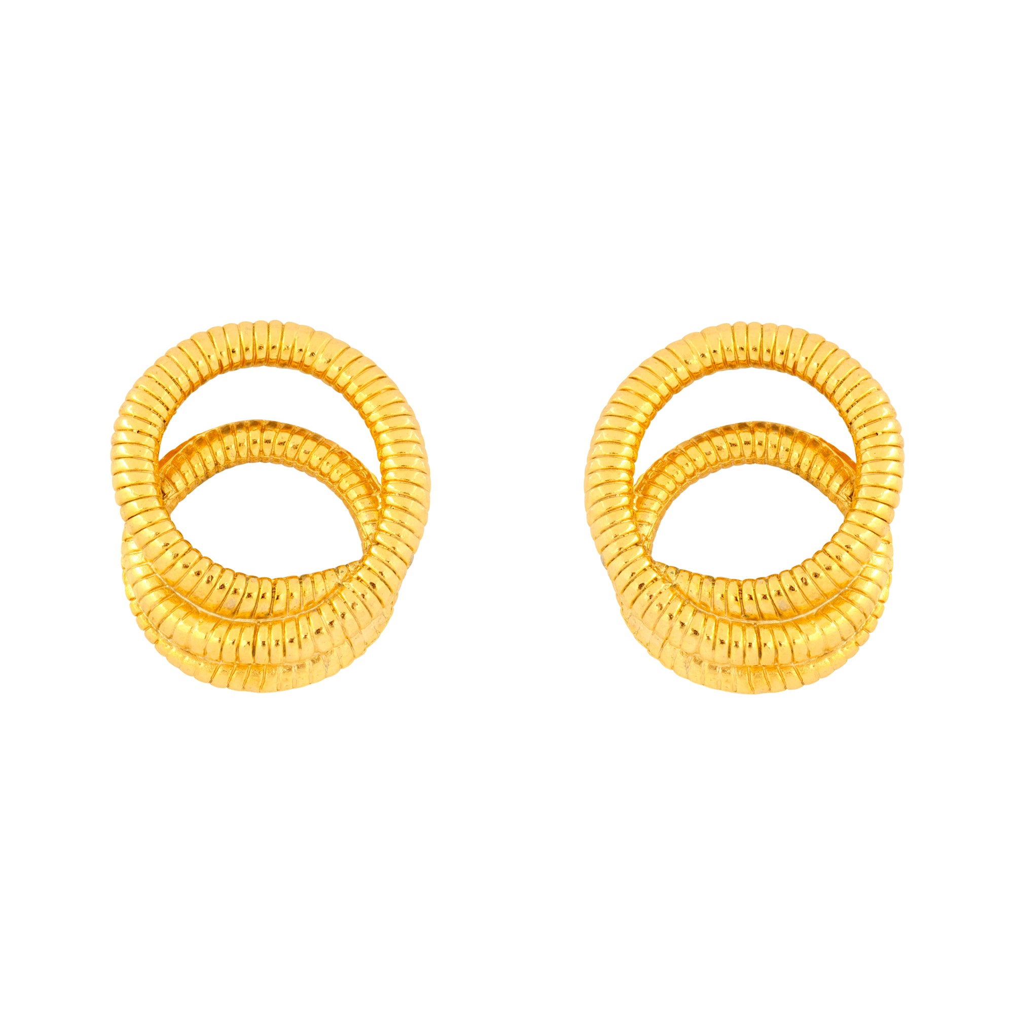 Vintage Gold Circle Clip On Earrings
