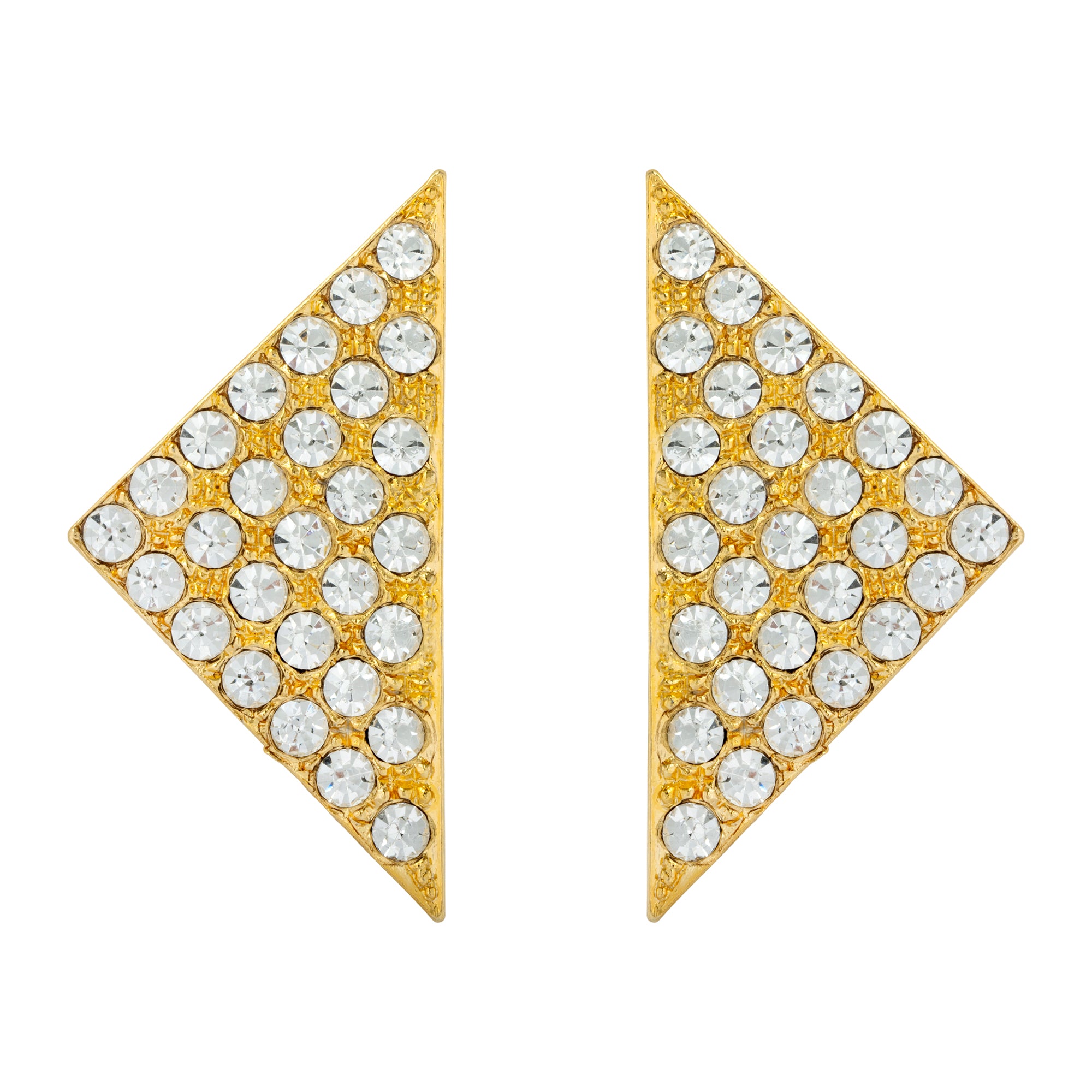 Vintage Jewel Triangle Clip On Earrings