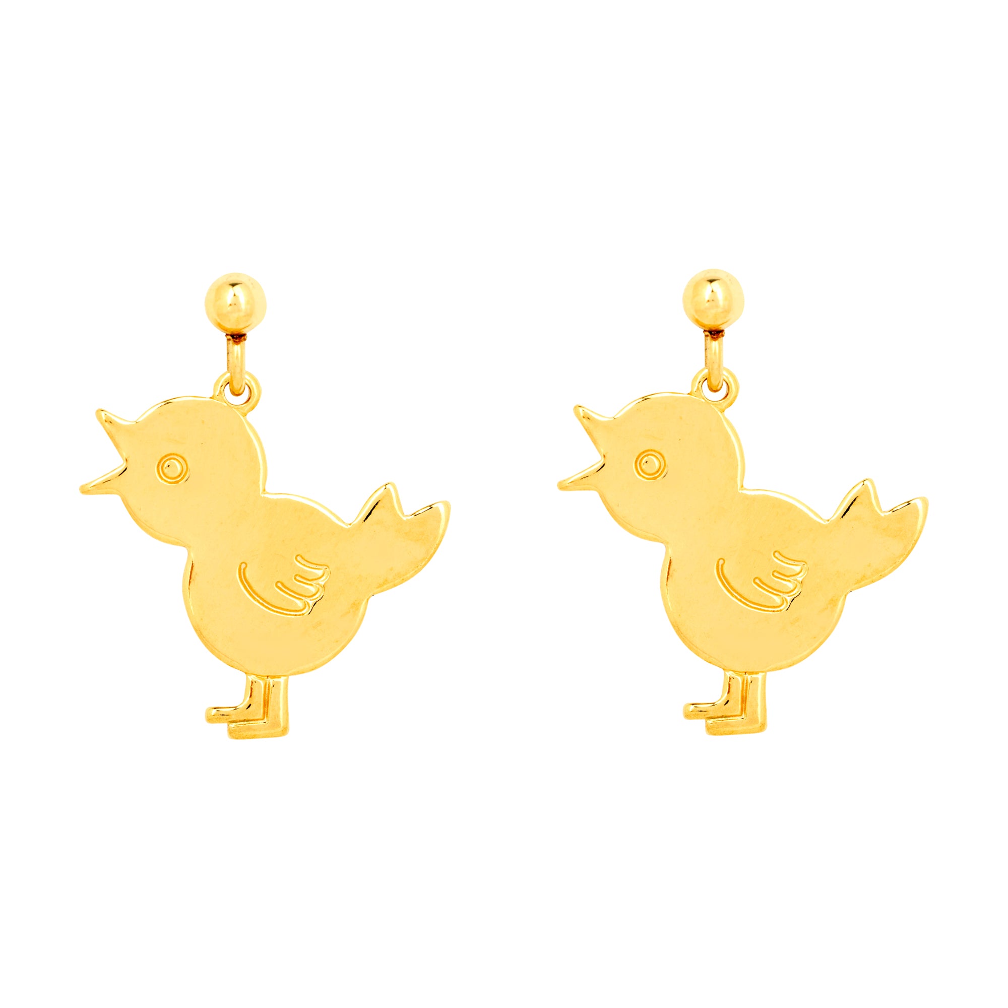 Vintage Gold Chick Earrings